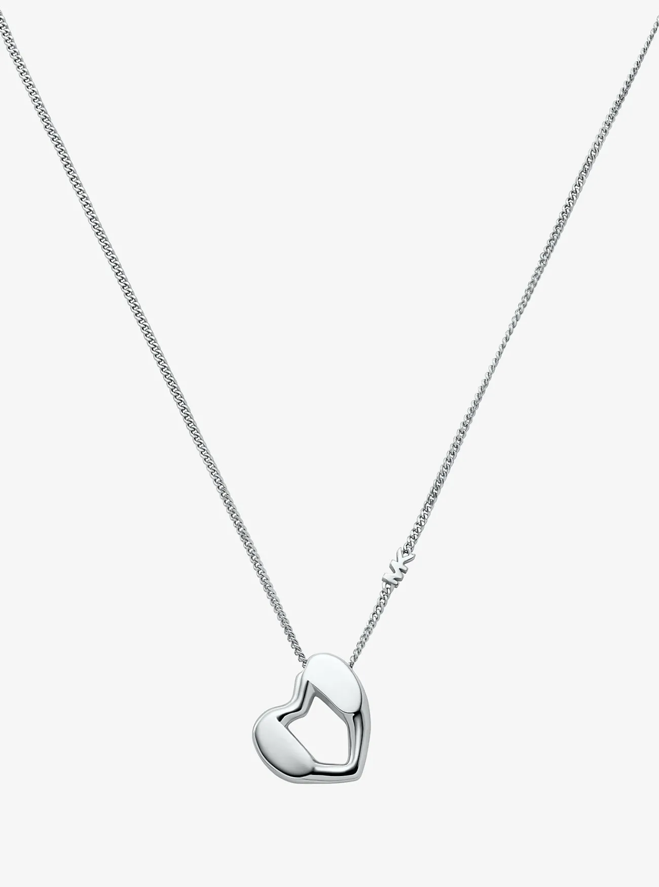 Michael Kors Halsketting van sterling met plating met edelmetaal en hartvormige hanger ZILVER Outlet