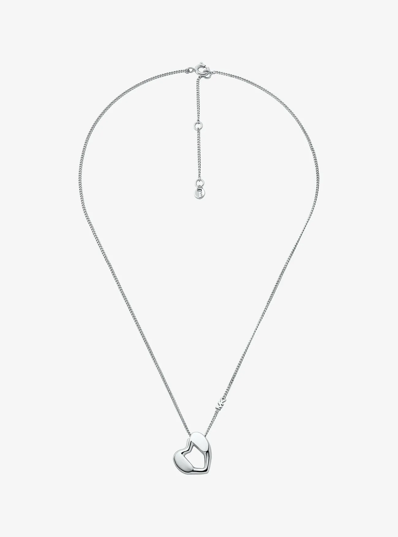 Michael Kors Halsketting van sterling met plating met edelmetaal en hartvormige hanger ZILVER Outlet