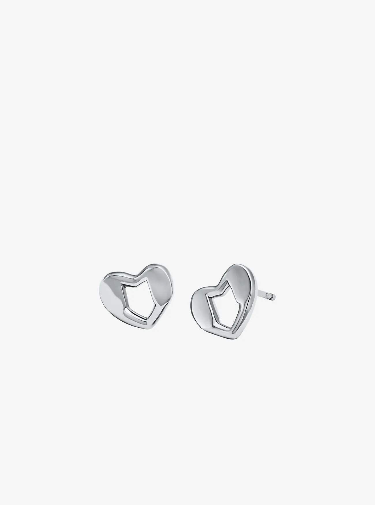 Michael Kors Hartvormige oorknopjes van sterling met plating met edelmetaal ZILVER Discount