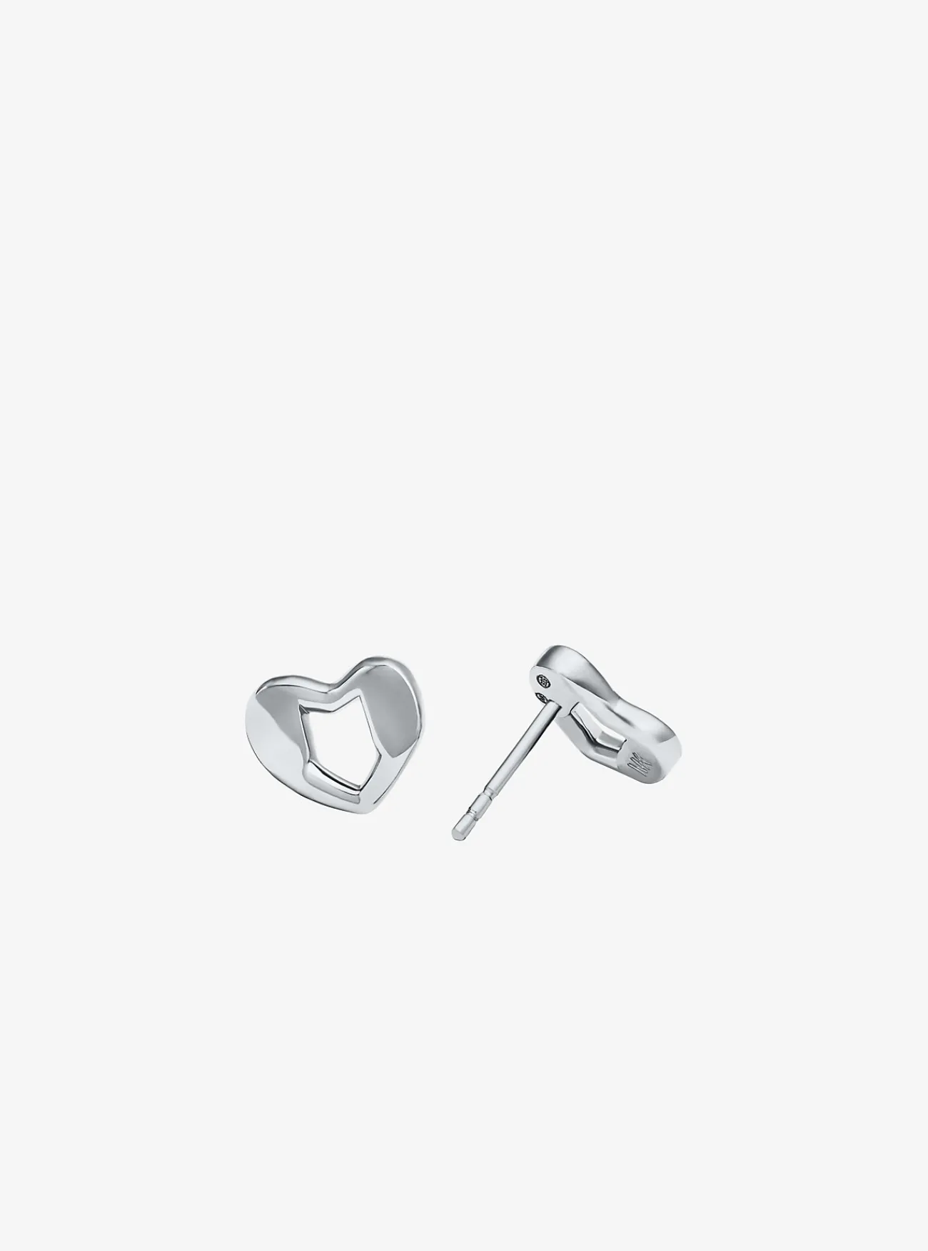 Michael Kors Hartvormige oorknopjes van sterling met plating met edelmetaal ZILVER Discount
