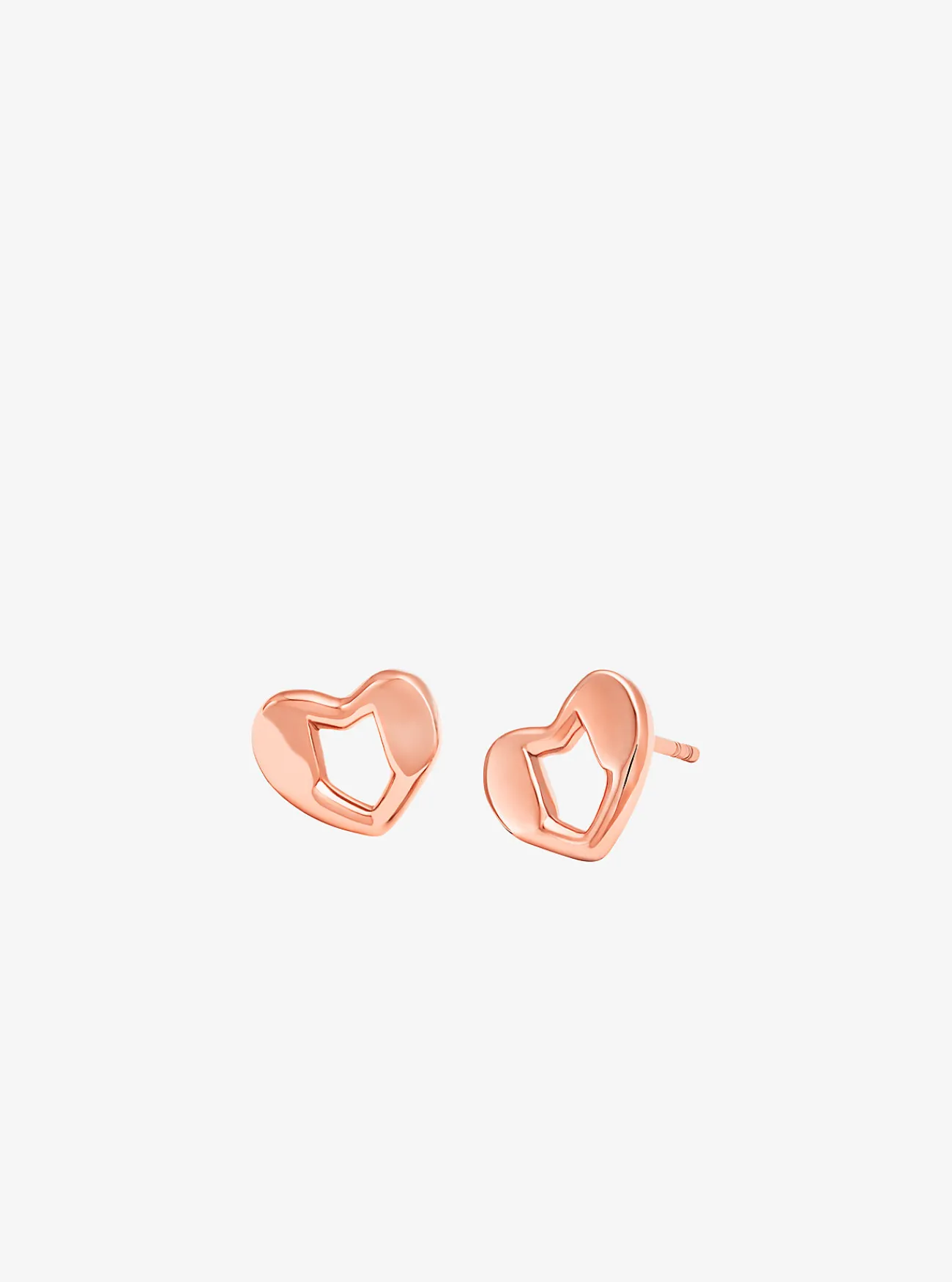 Michael Kors Hartvormige oorknopjes van sterlingzilver met plating met edelmetaal ROS&Eacute;GOUD Outlet
