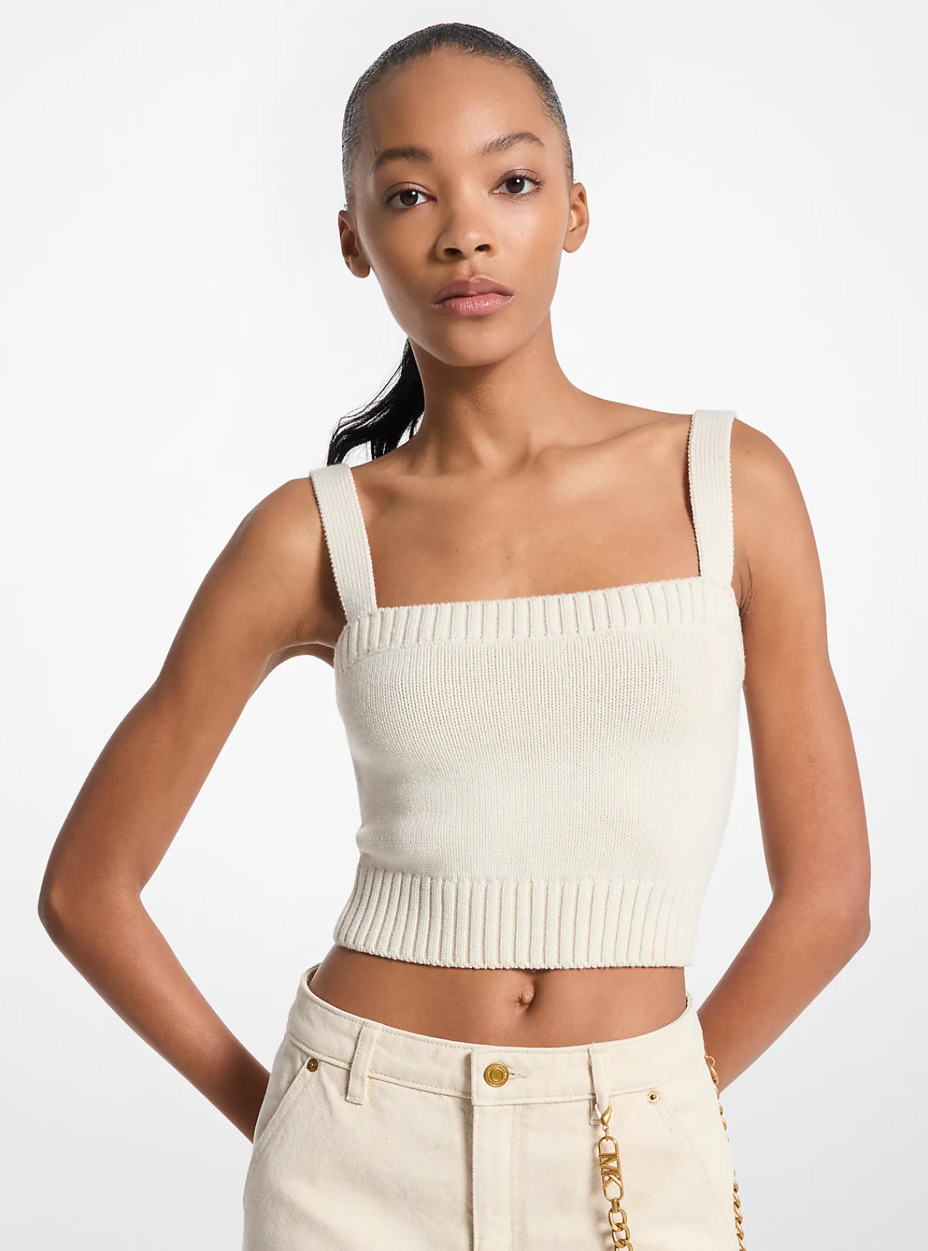 Michael Kors Hemdje van wol met korte pasvorm [3466] Clearance
