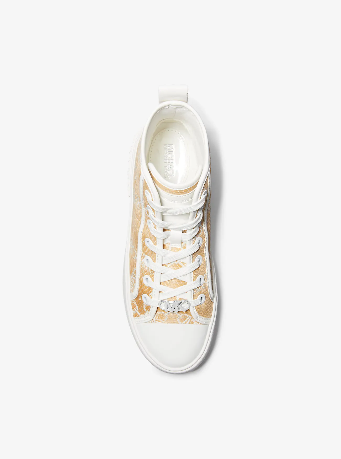 Michael Kors Hoge sneaker Evy van stro en jacquard met Empire-logo Hot