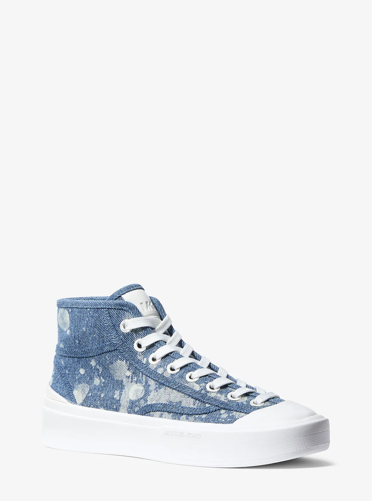 Michael Kors Hoge sneaker Jude van gevlekt denim UNIONMETWASSING Discount