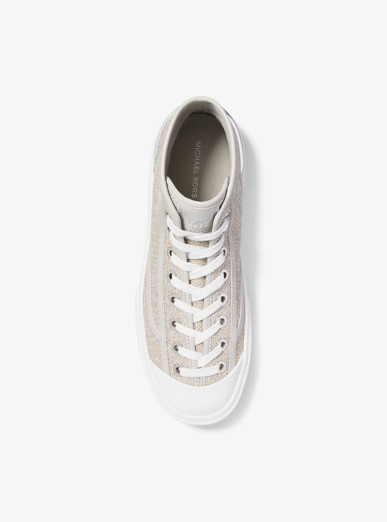 Michael Kors Hoge sneaker Jude van katoenmix ZILVER Outlet