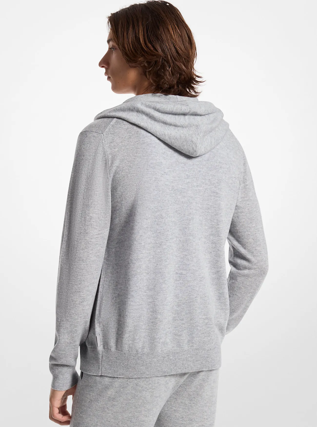Michael Kors Hoody van een mix van wol en kasjmier, met rits GEMÊLEERDGRIJS Fashion