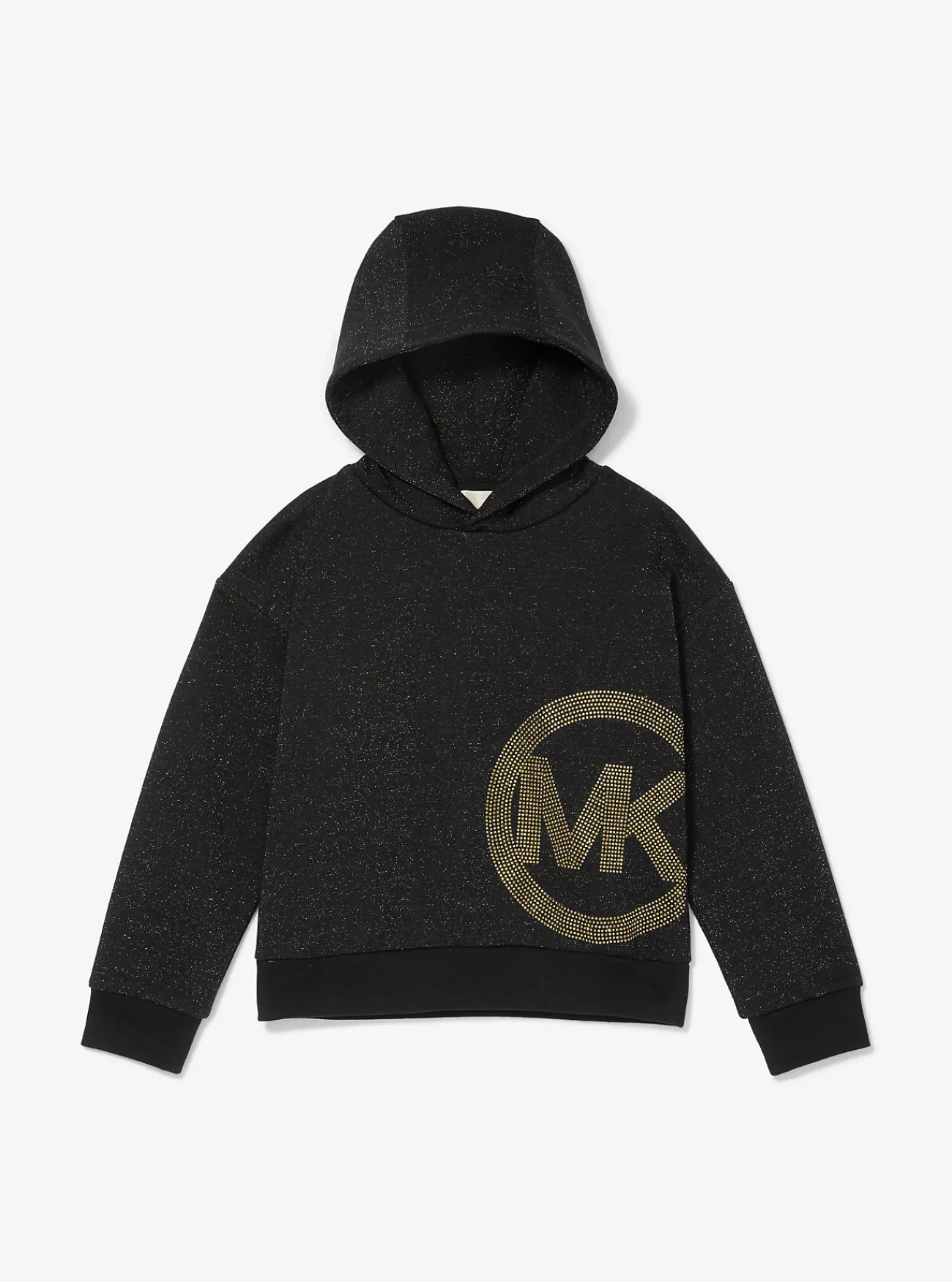 Michael Kors Hoody van metallic breisel met studs en logo ZWART New