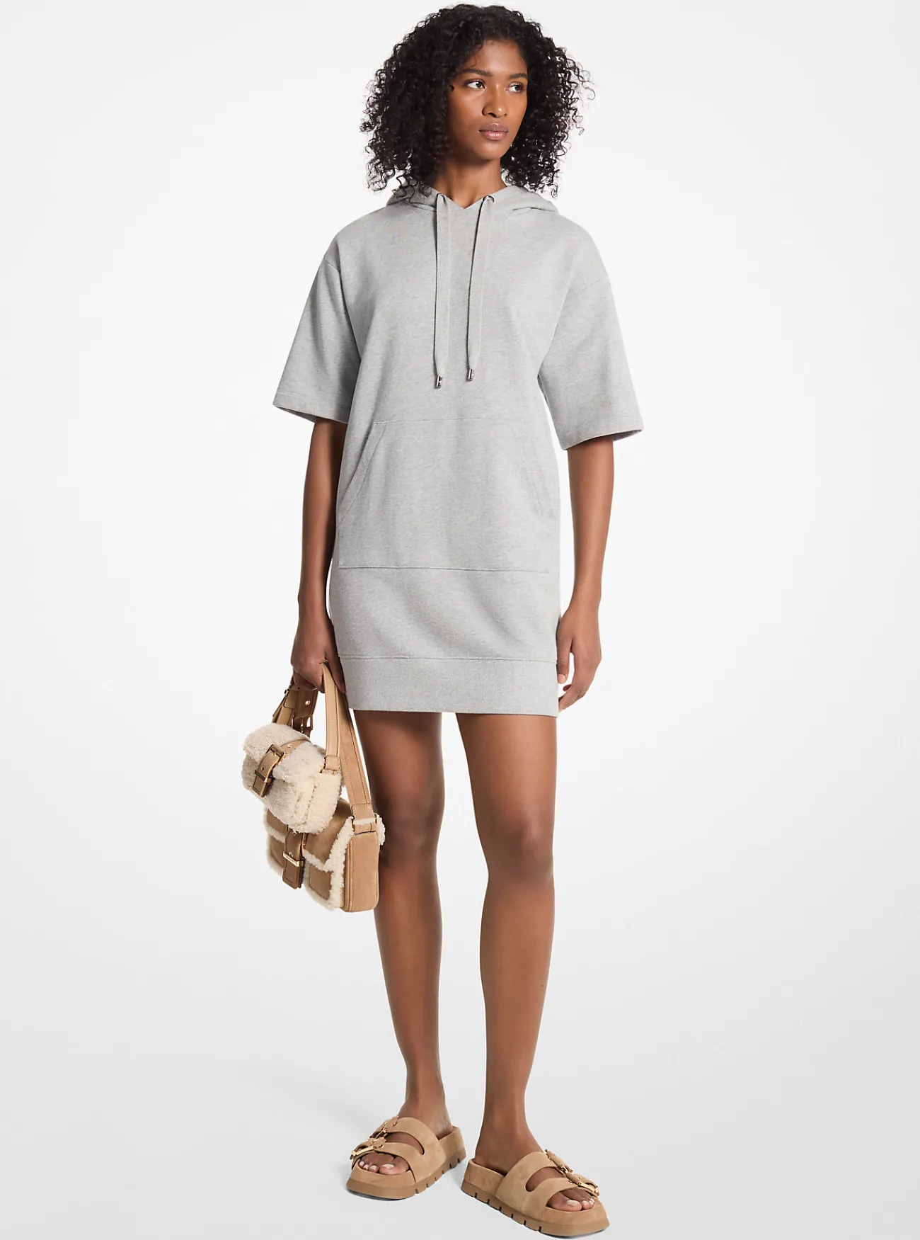 Michael Kors Hoody-jurk van katoen PARELGEM&Ecirc;LEERD Sale