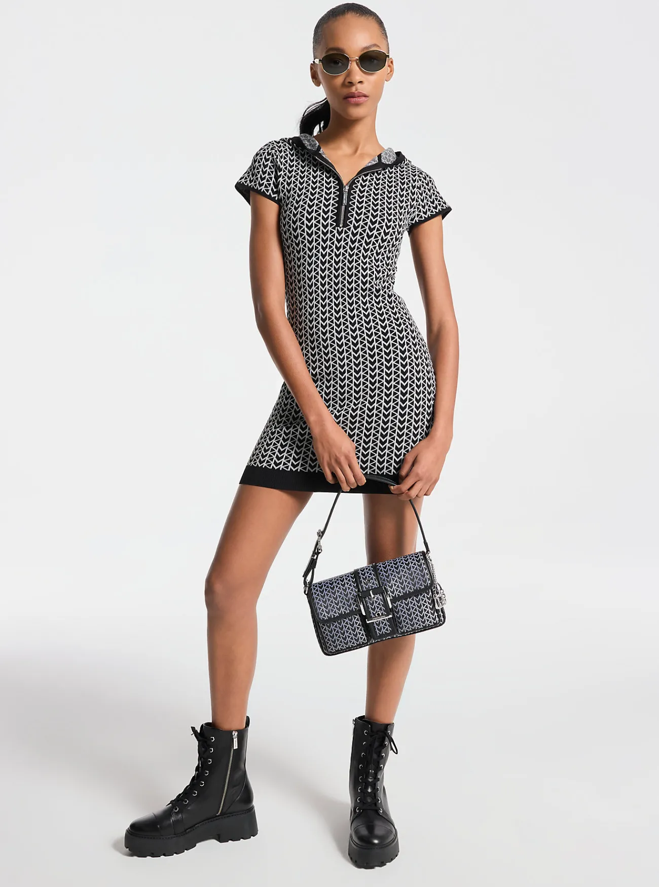 Michael Kors Hoodyjurk van MK2000-jacquard met logo NIKKEL Sale