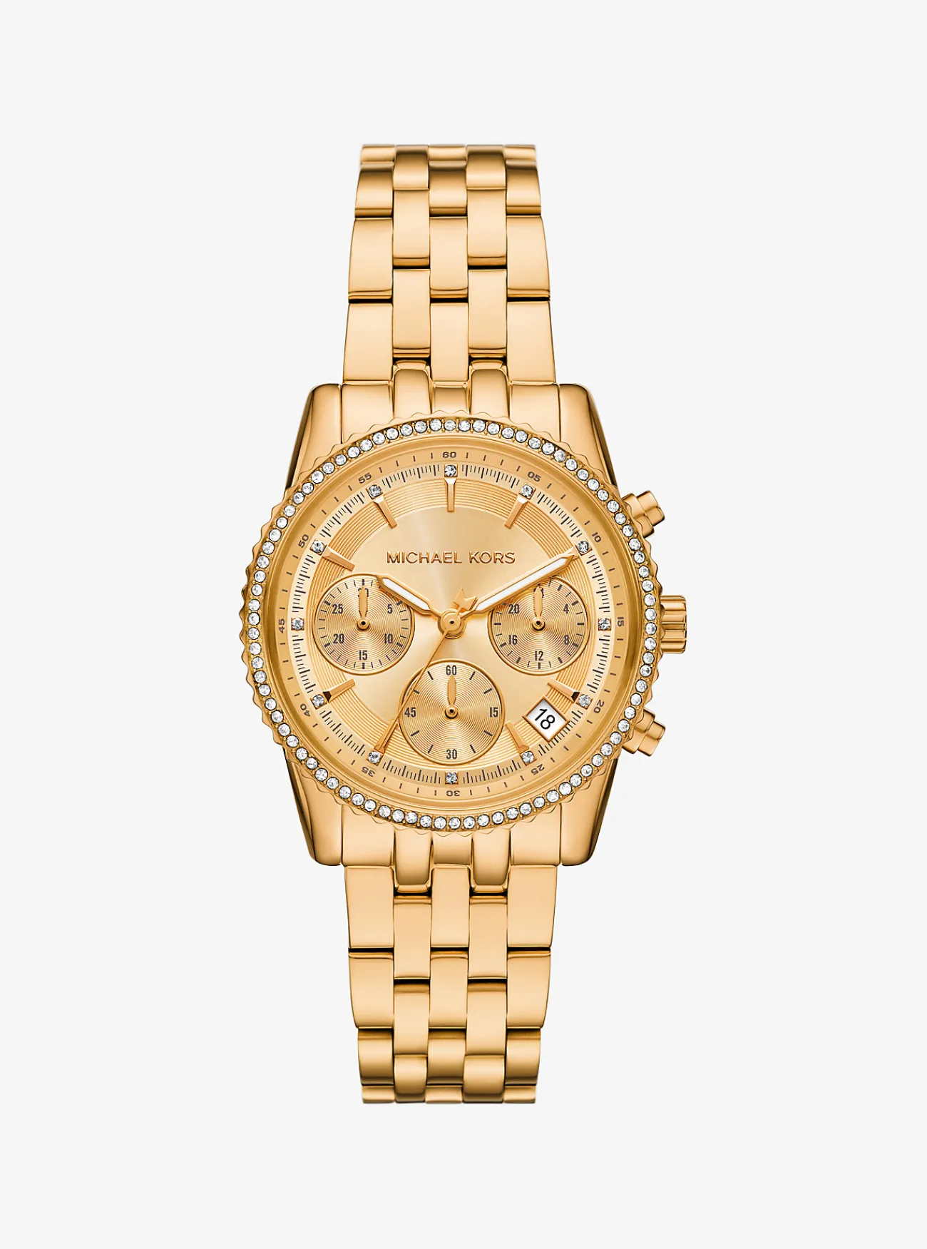 Michael Kors Horloge Bryant met siersteentjes, kleurig en mini GOUD Sale
