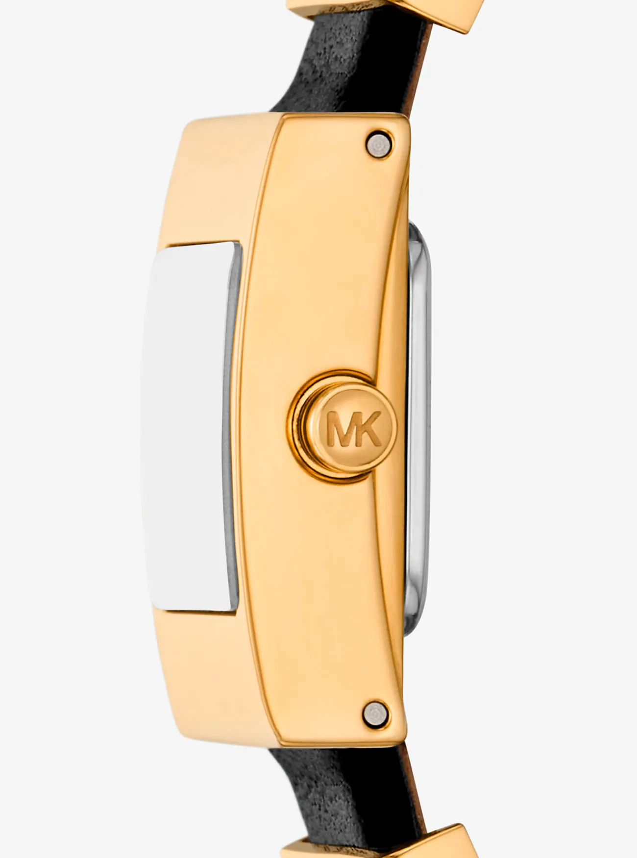 Michael Kors Horloge Darrington, goudkleurig met leer, mini ZWART Sale