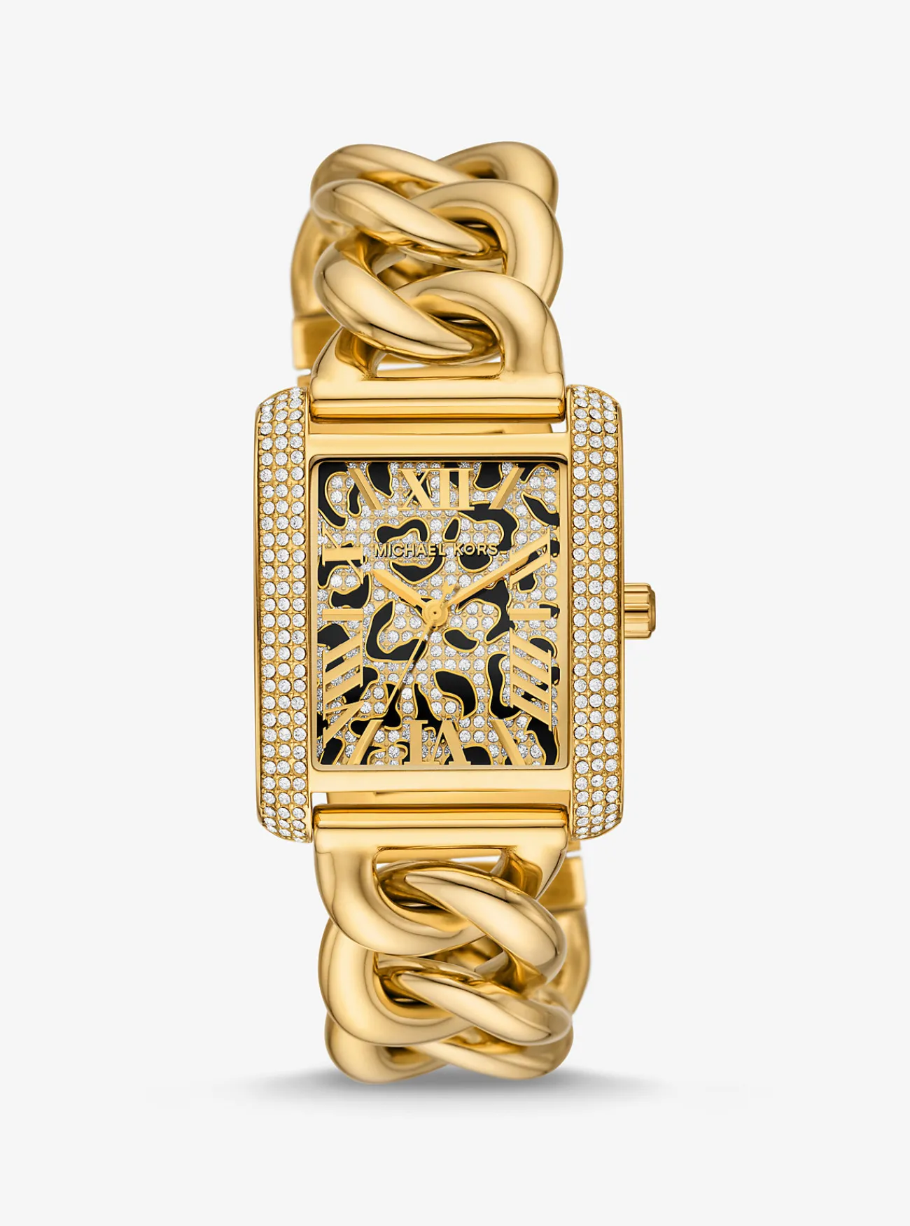 Michael Kors Horloge Emery Animal, mini, kleurig en met grote schakels en siersteentjes GOUD Outlet