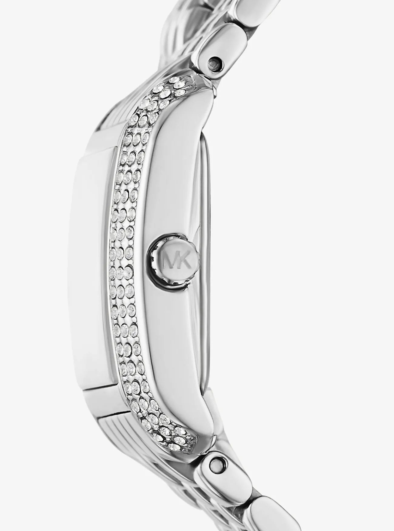 Michael Kors Horloge Emery met siersteentjes en dubbele band, kleurig en petite ZILVER Fashion