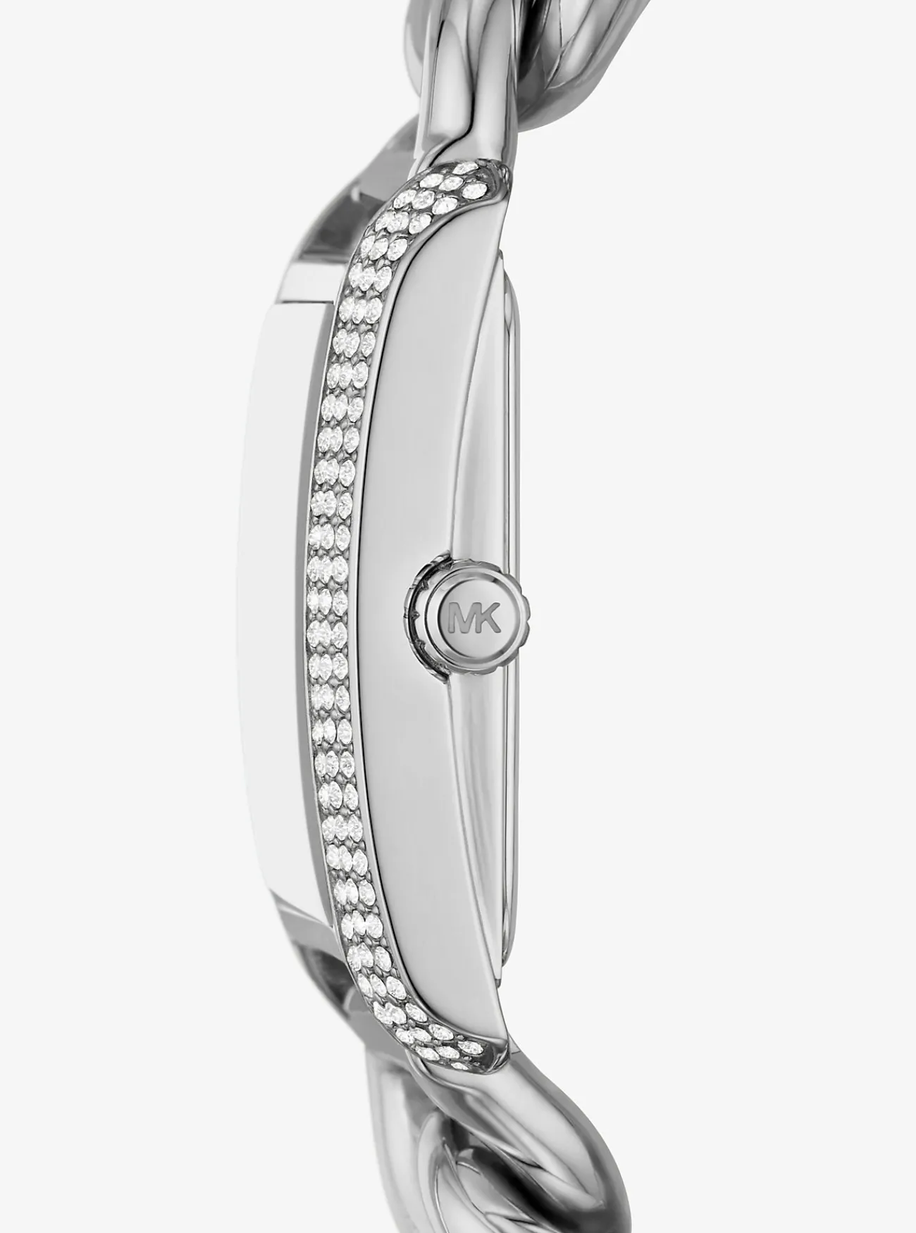 Michael Kors Horloge Emery, mini, kleurig en met grote schakels en siersteentjes ZILVER Discount
