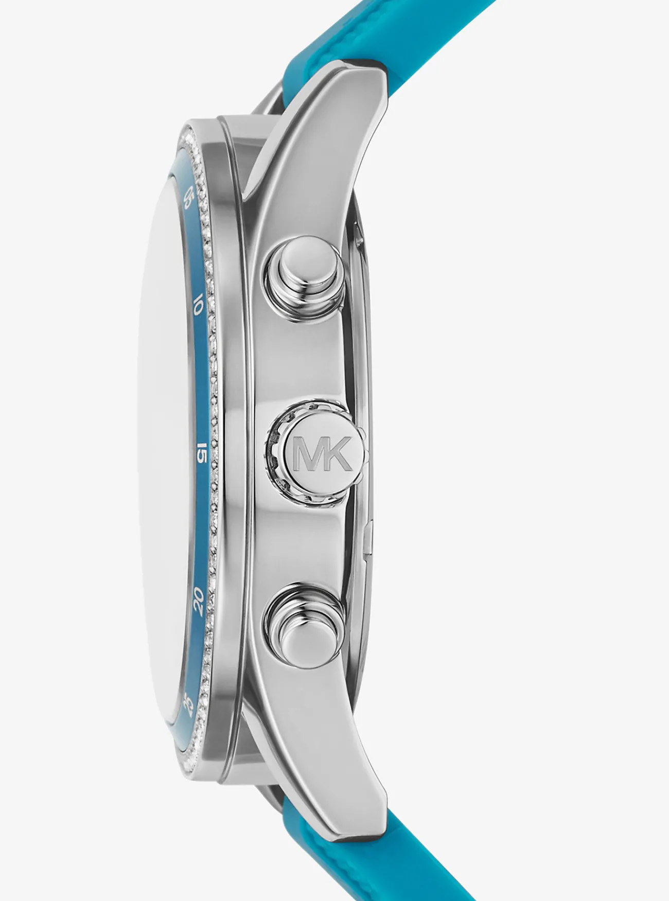 Michael Kors Horloge Hadyn met siersteentjes, oversized en zilverkleurig SANTORINIBLAUW Hot