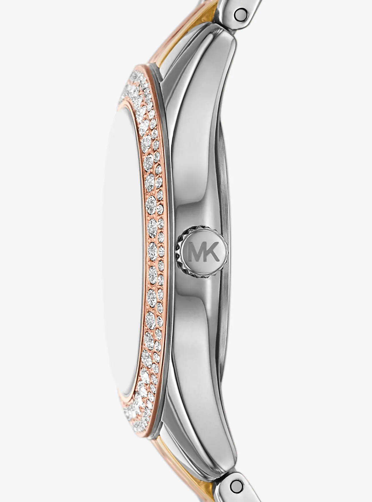 Michael Kors Horloge Harlowe met siersteentjes, en mini DRIEKLEURIG Sale
