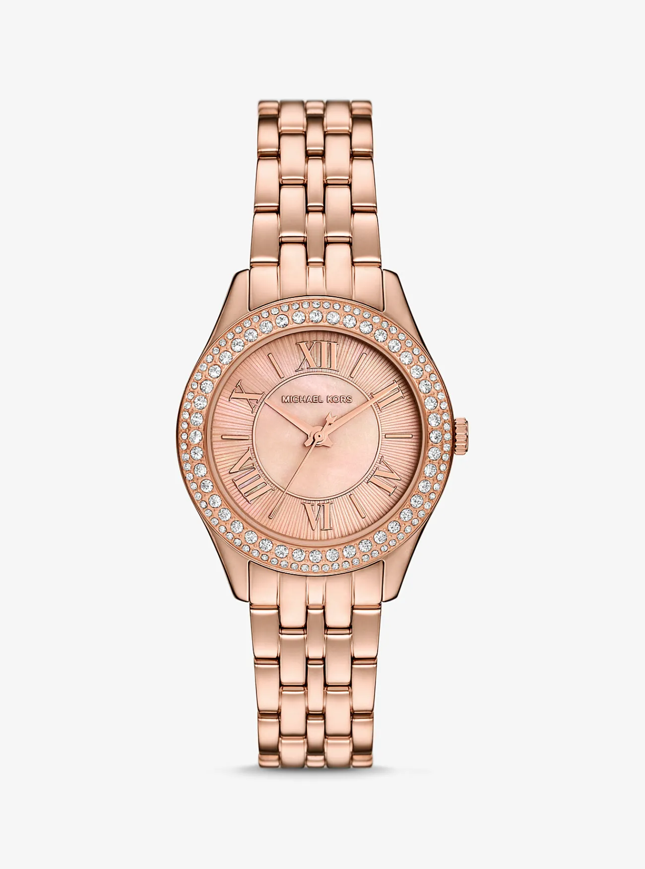 Michael Kors Horloge Harlowe met siersteentjes, kleurig en mini ROS&Eacute;GOUD Best