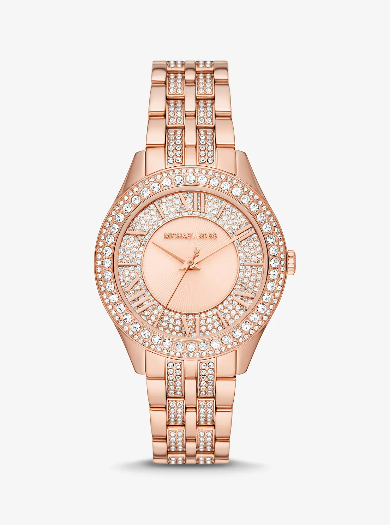 Michael Kors Horloge Harlowe, kleurig met siersteentjes ROS&Eacute;GOUD Fashion