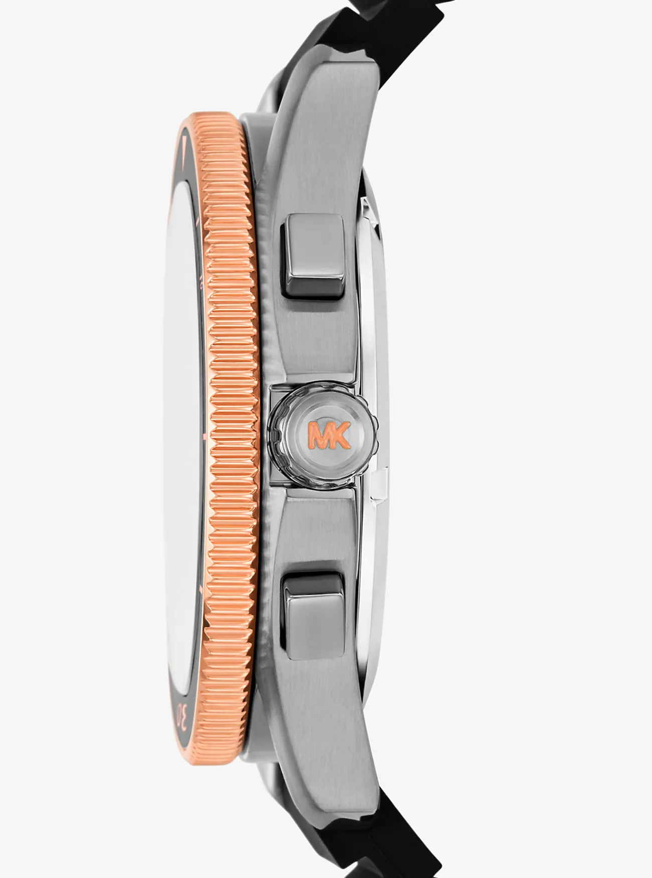 Michael Kors Horloge Maritime met siliconen bandje, oversized en STAALGRIJS New