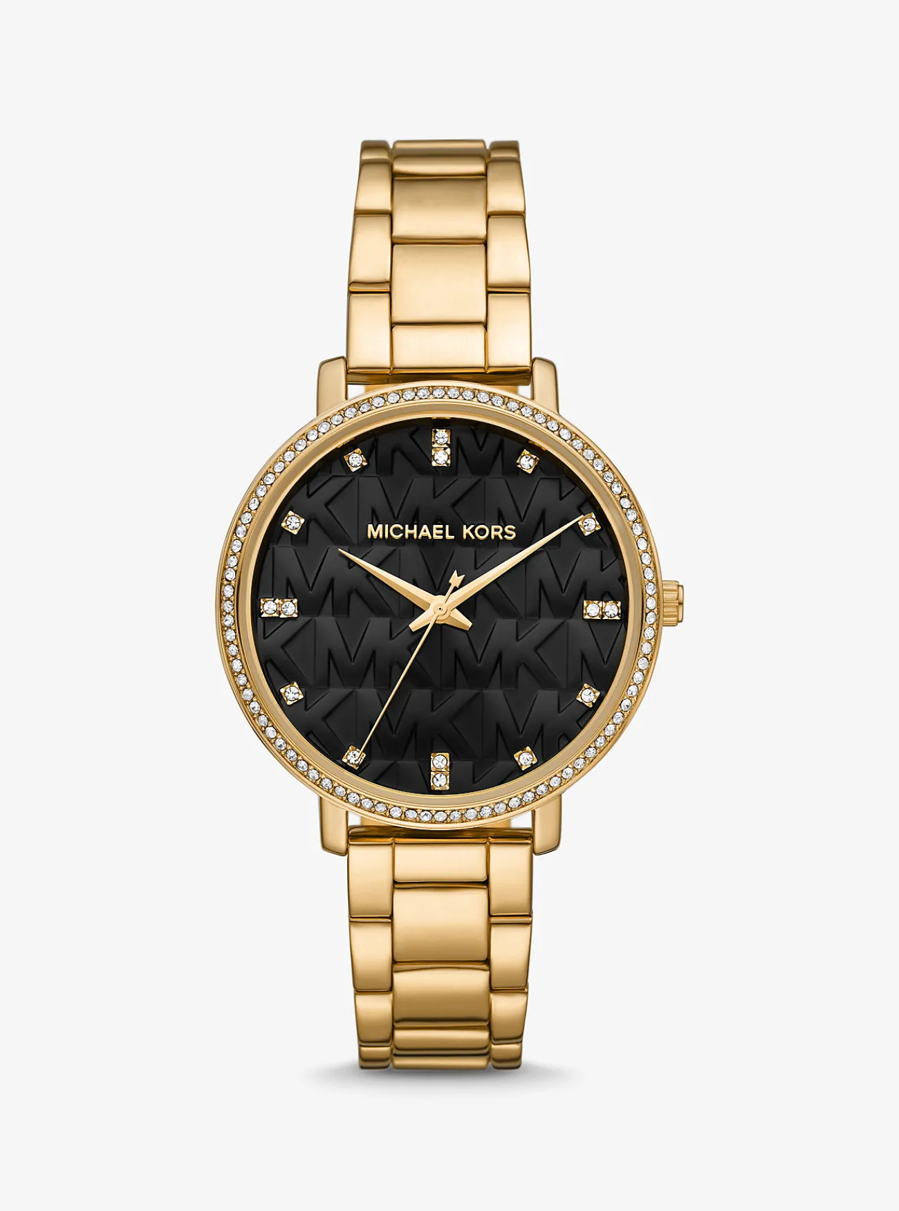 Michael Kors Horloge Pyper, kleurig met siersteentjes en logo GOUD Outlet