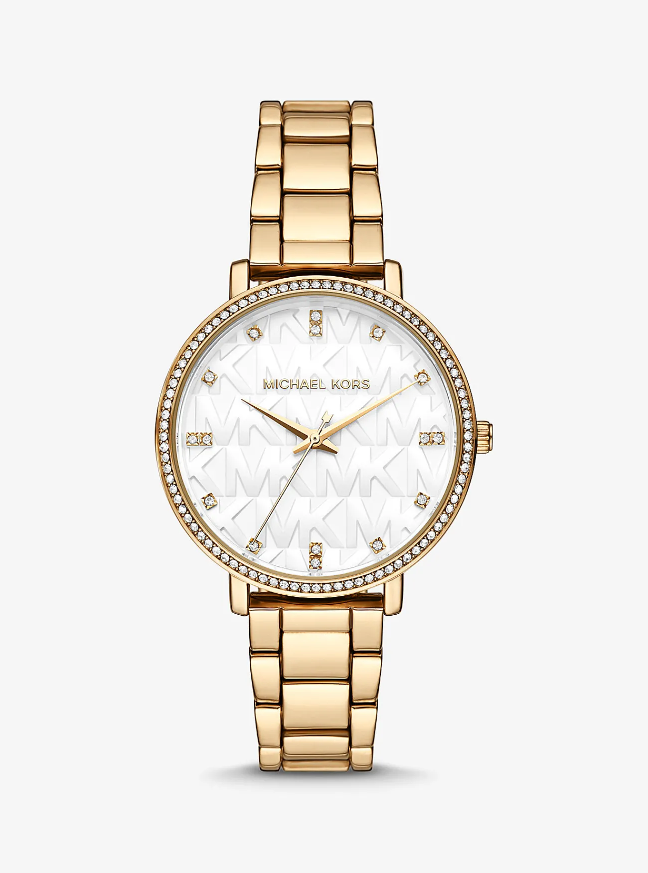 Michael Kors Horloge Pyper, kleurig, logo in reli&euml;f GOUD Outlet