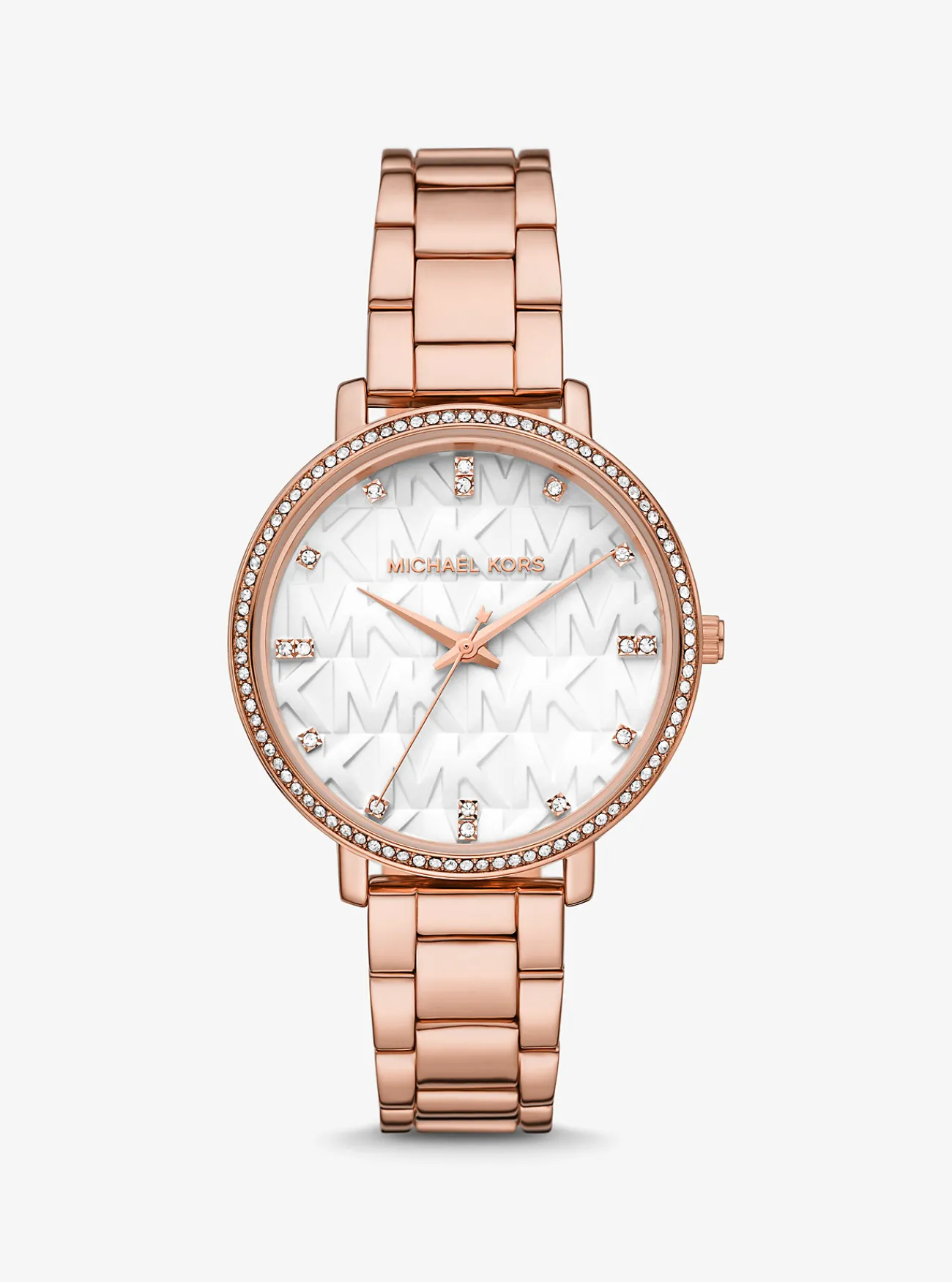 Michael Kors Horloge Pyper, kleurig met siersteentjes en logo ROS&Eacute;GOUD Clearance