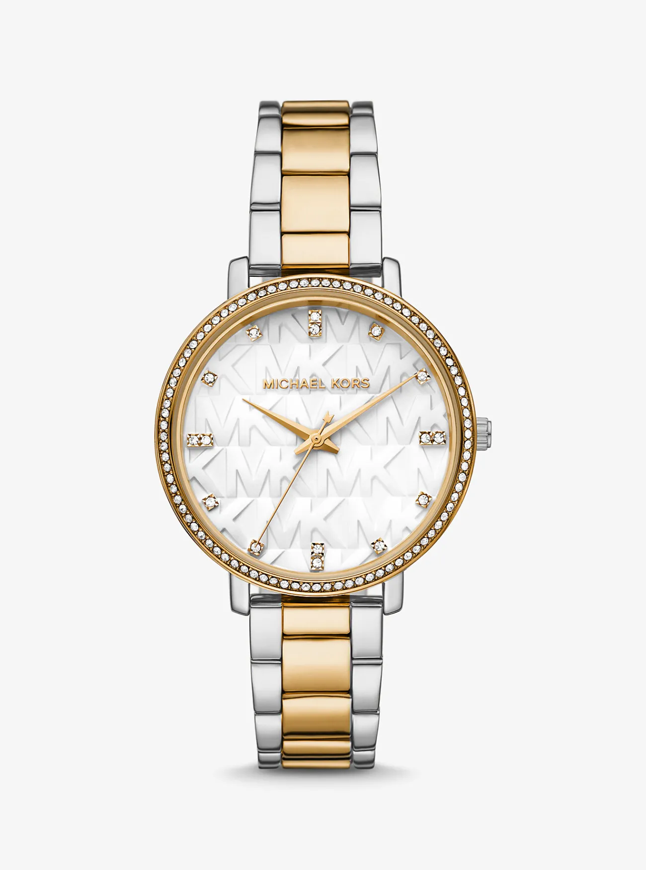 Michael Kors Horloge Pyper, met siersteentjes en logo TWEEKLEURIG Sale