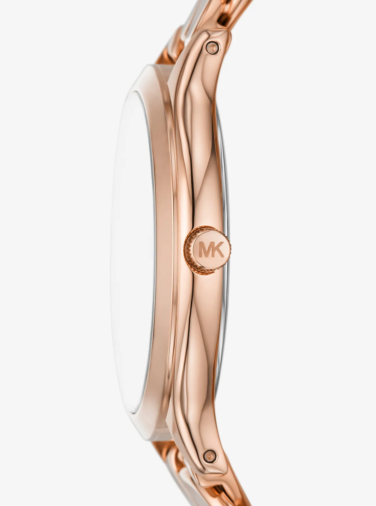 Michael Kors Horloge Slim Runway, kleurig met gevlochten schakels ROS&Eacute;GOUD Discount