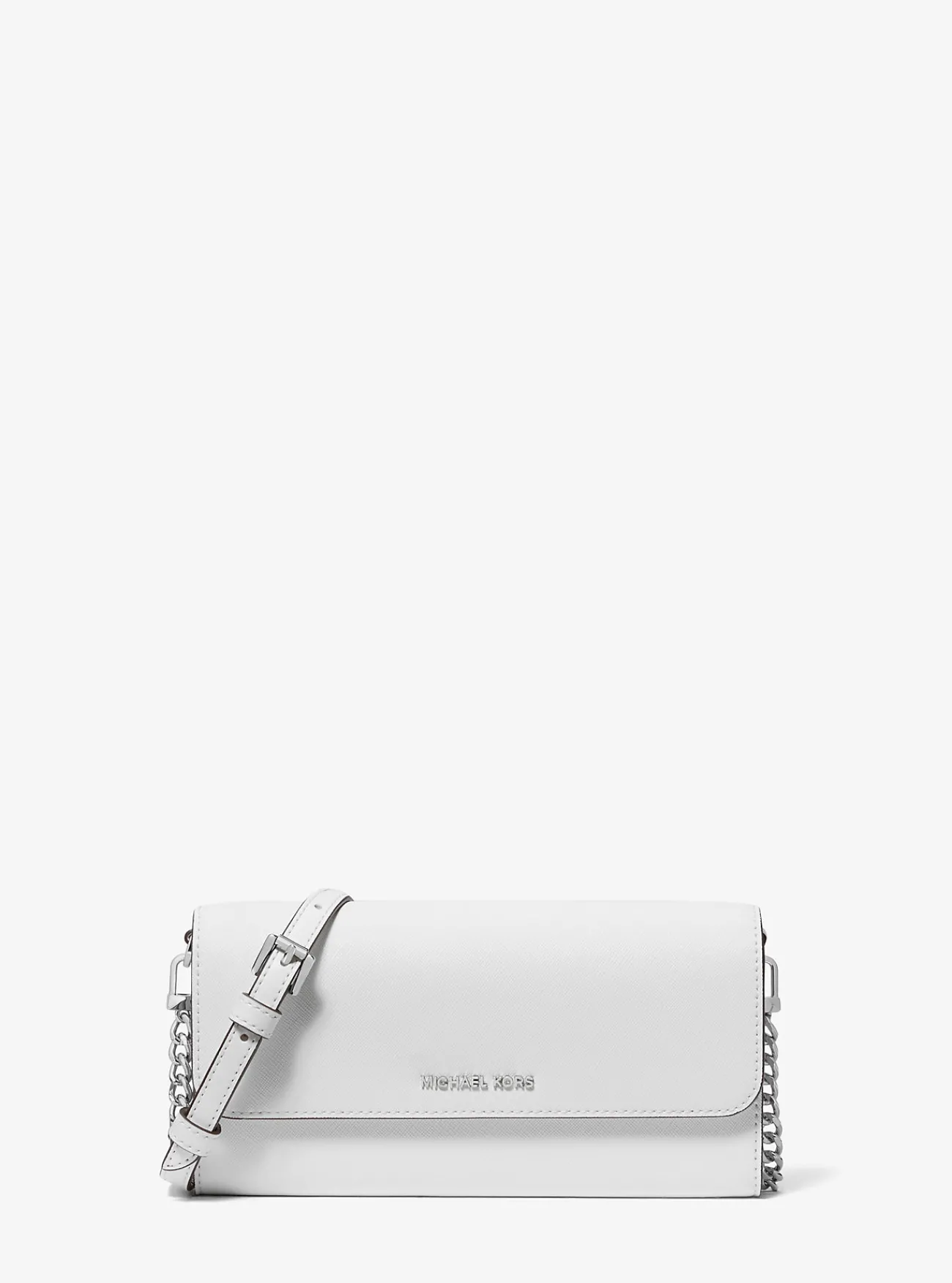 Michael Kors 2-in-1 Crossbodytas Jet Set van saffianoleer, aanpasbaar en groot OPTISCHWIT Best