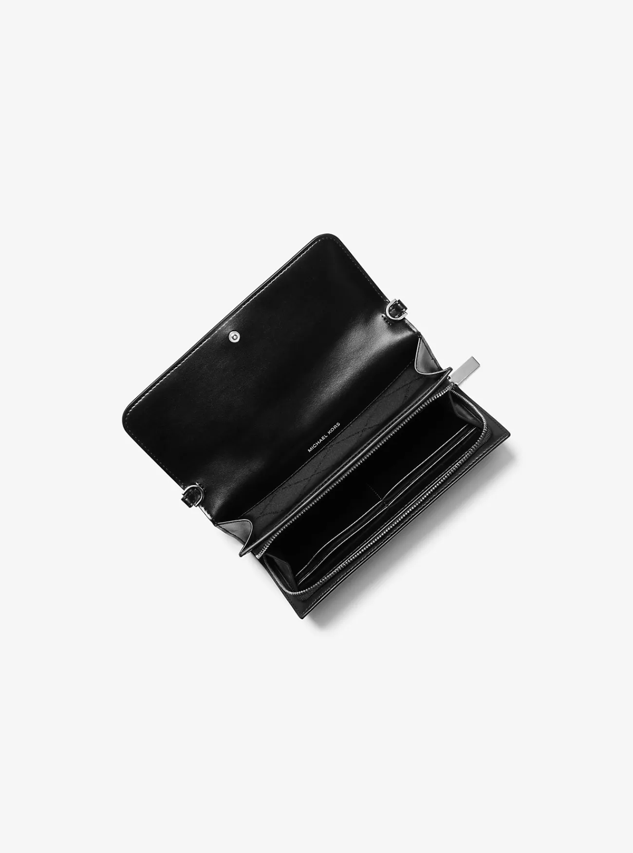 Michael Kors 2-in-1 Crossbodytas Jet Set van saffianoleer, aanpasbaar en groot ZWART Online