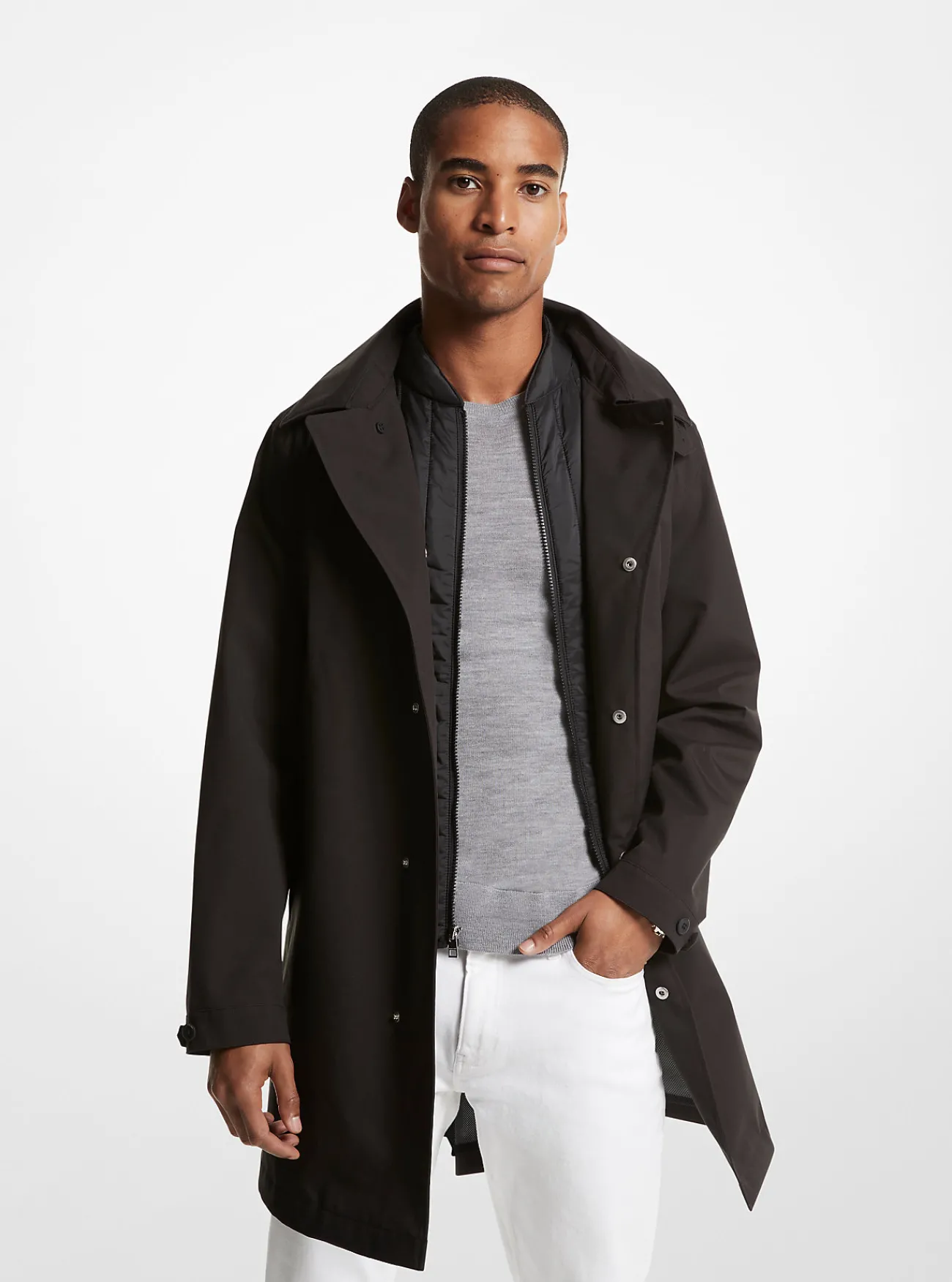 Michael Kors 3-in-1-jas Mackintosh geweven ZWART Outlet