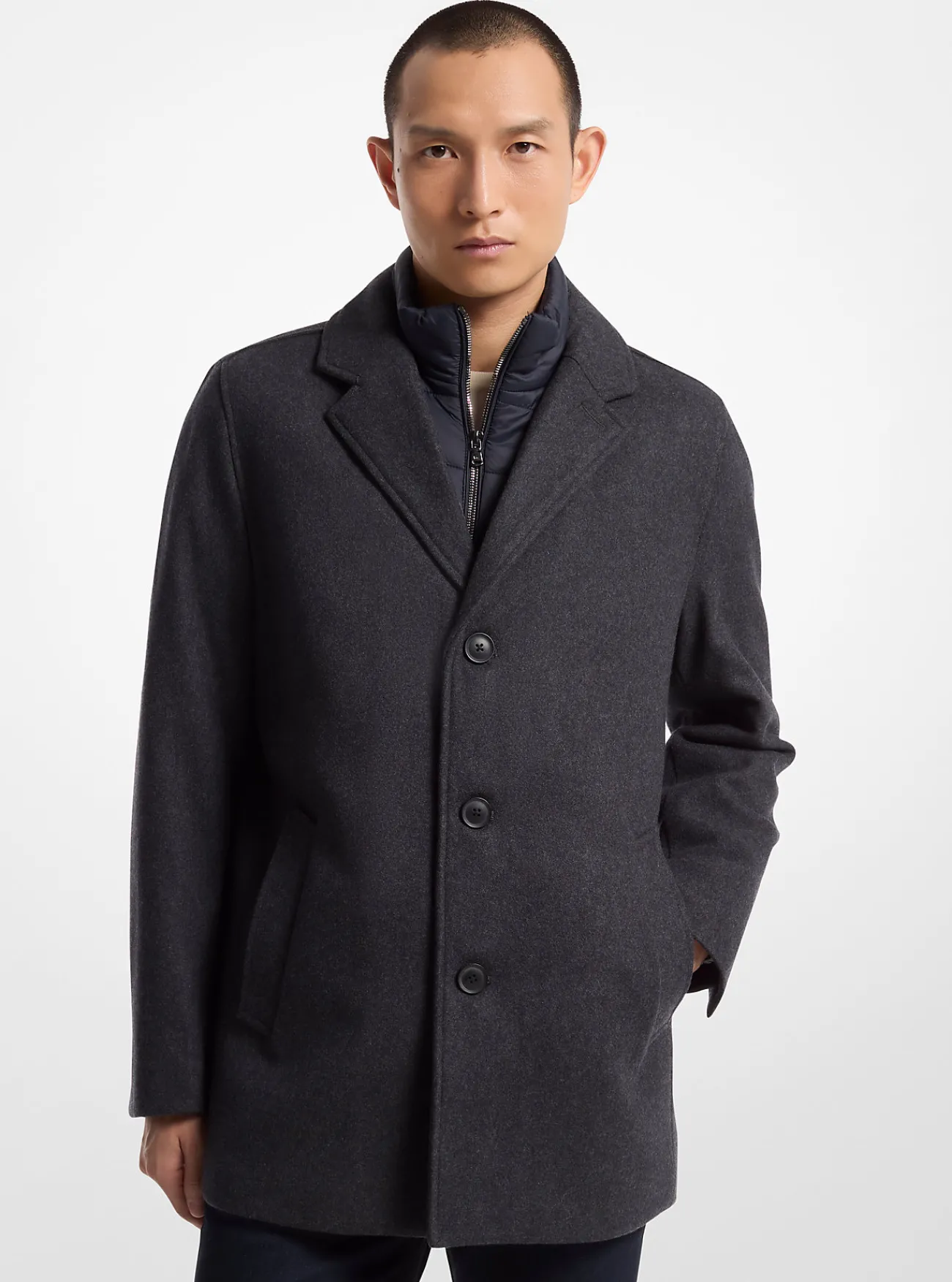 Michael Kors 2-in-1-jas van wolmix HOUTSKOOL Fashion