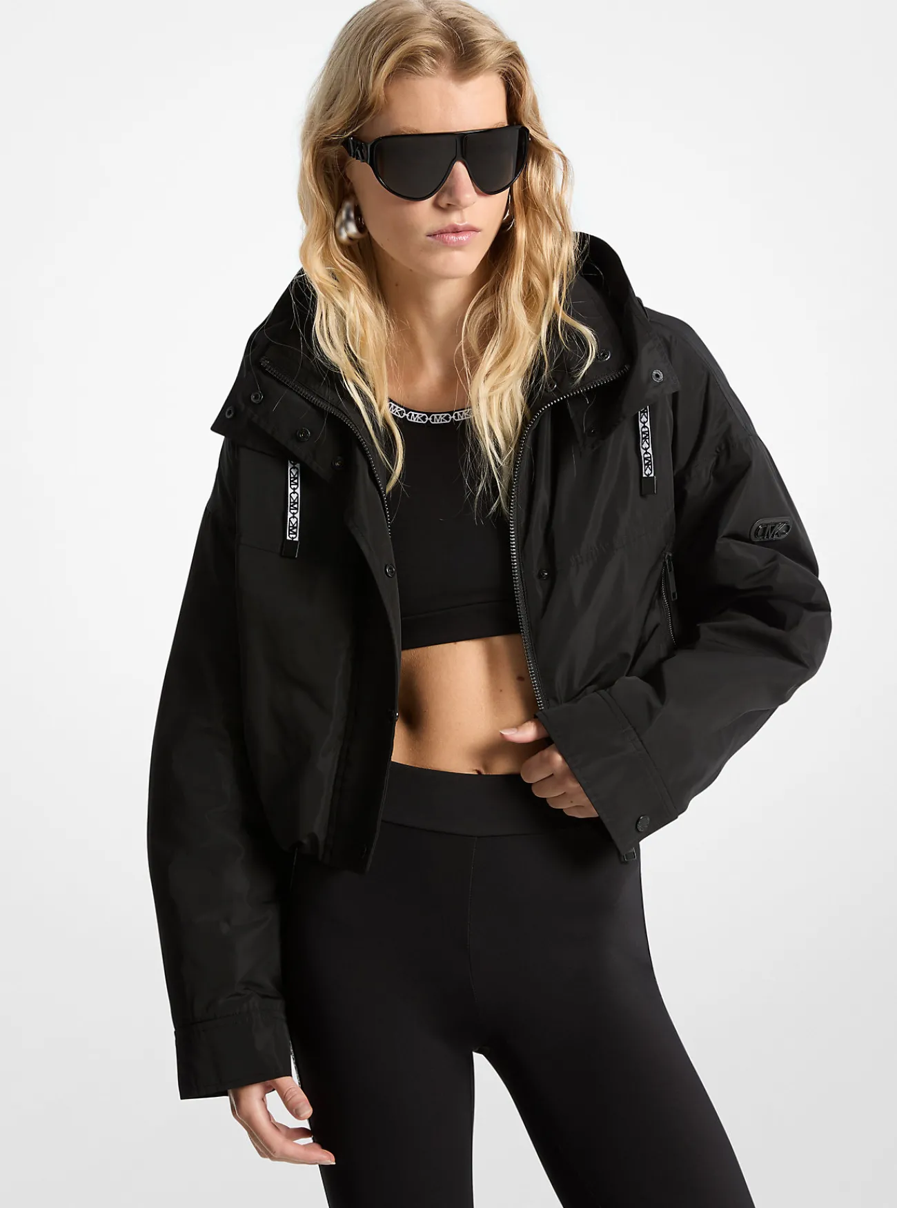 Michael Kors Jack met capuchon en korte pasvorm ZWART Discount