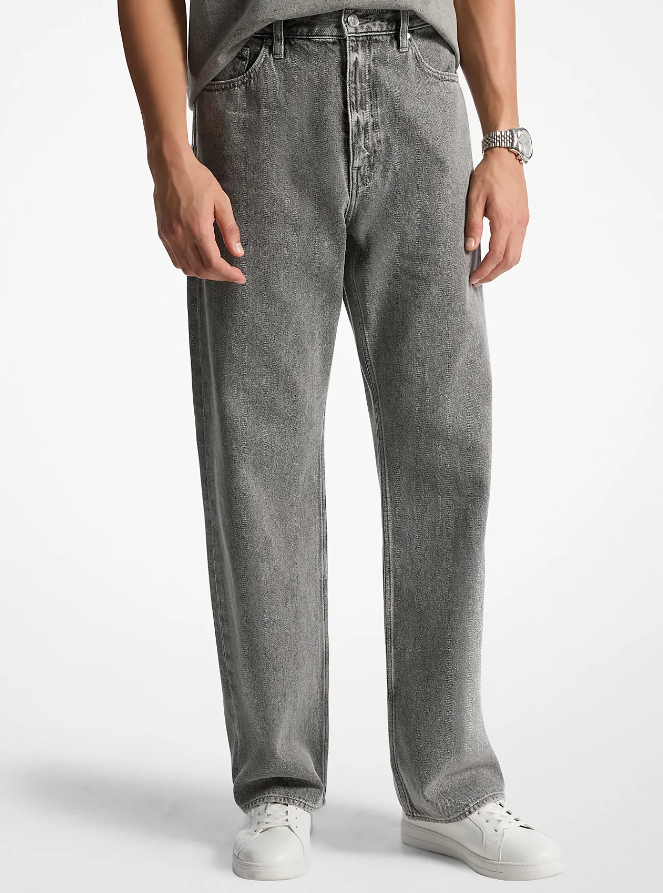 Michael Kors Jeans Arden met relaxte pasvorm en wassing BETONNENWAS Clearance