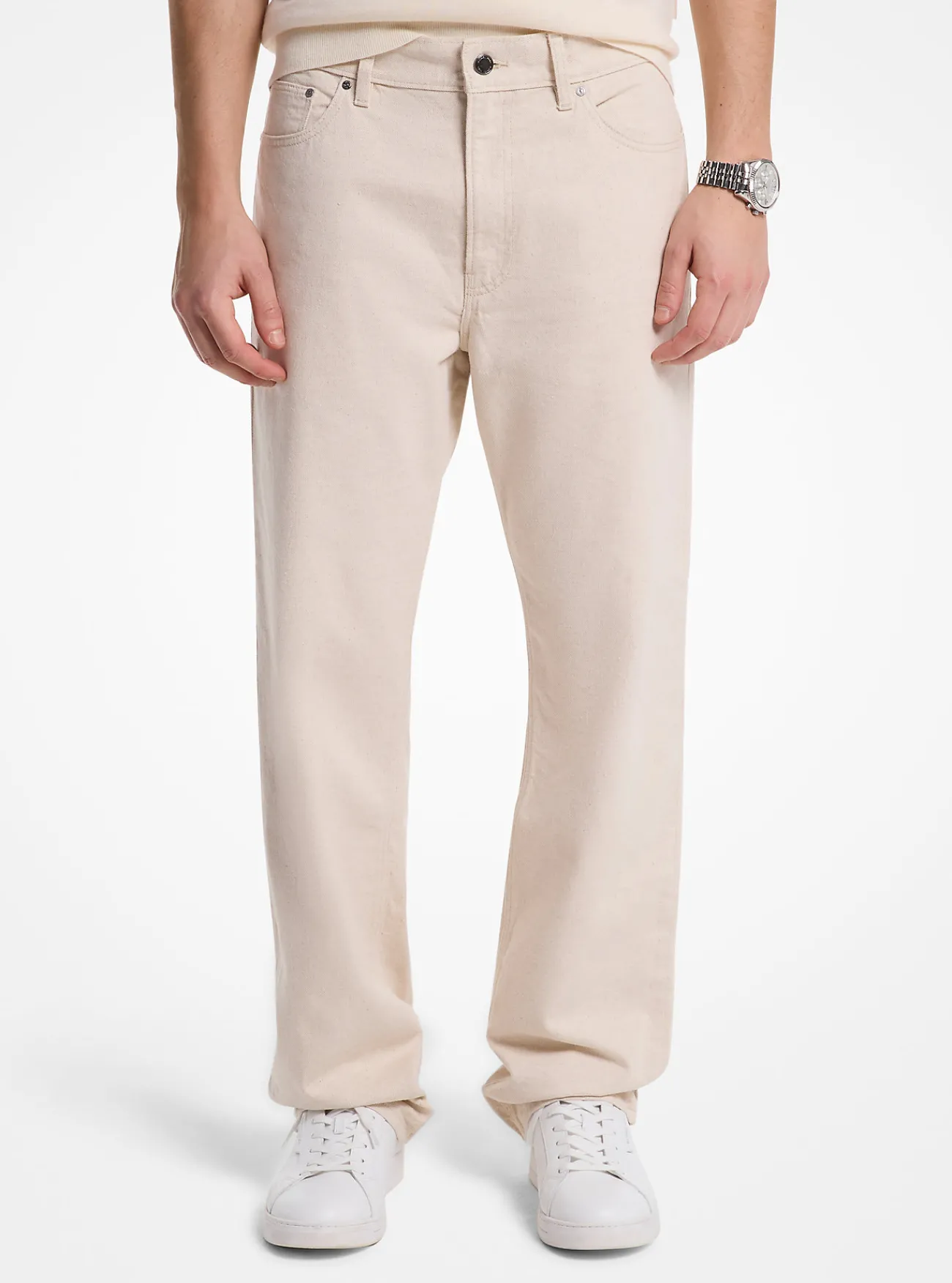 Michael Kors Jeans Finn van stretchdenim met rechte pijpen ECRU Outlet
