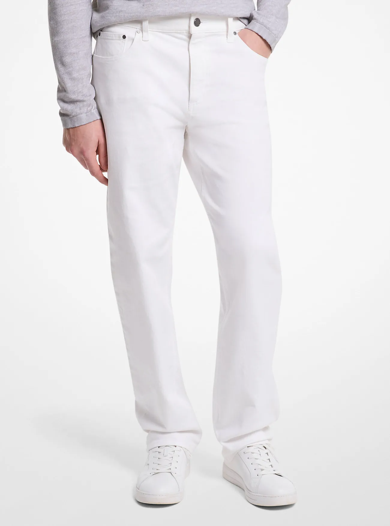 Michael Kors Jeans Finn van stretchdenim met rechte pijpen WIT Discount