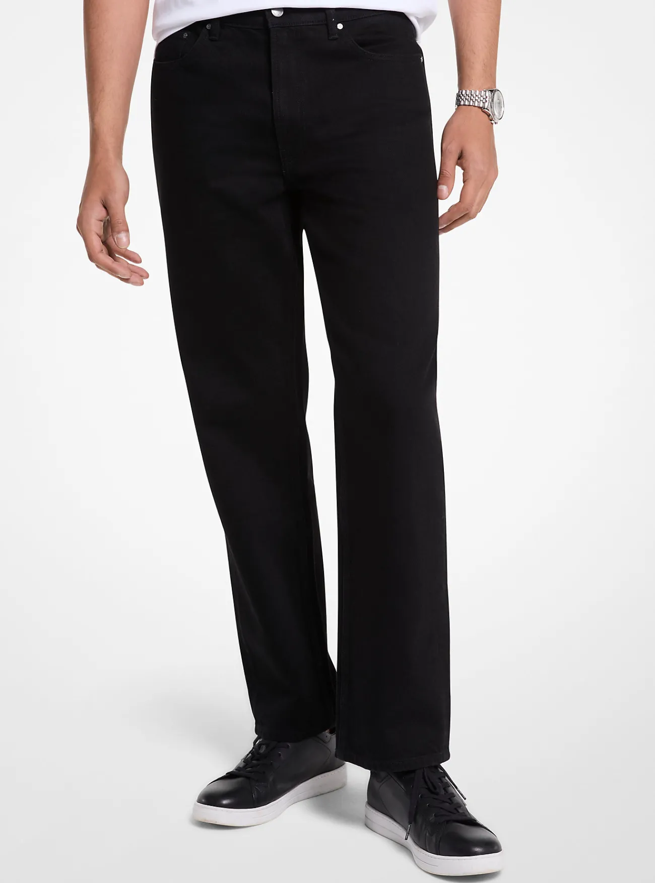 Michael Kors Jeans Finn van stretchdenim met rechte pijpen ZWART Hot
