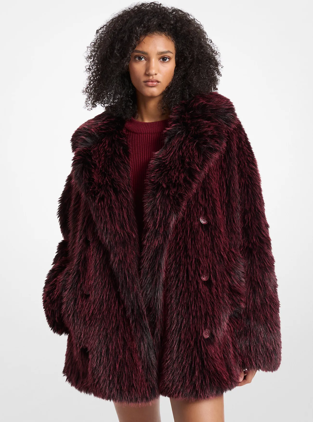 Michael Kors Jekker van imitatiebont DONKERBRANDY Sale