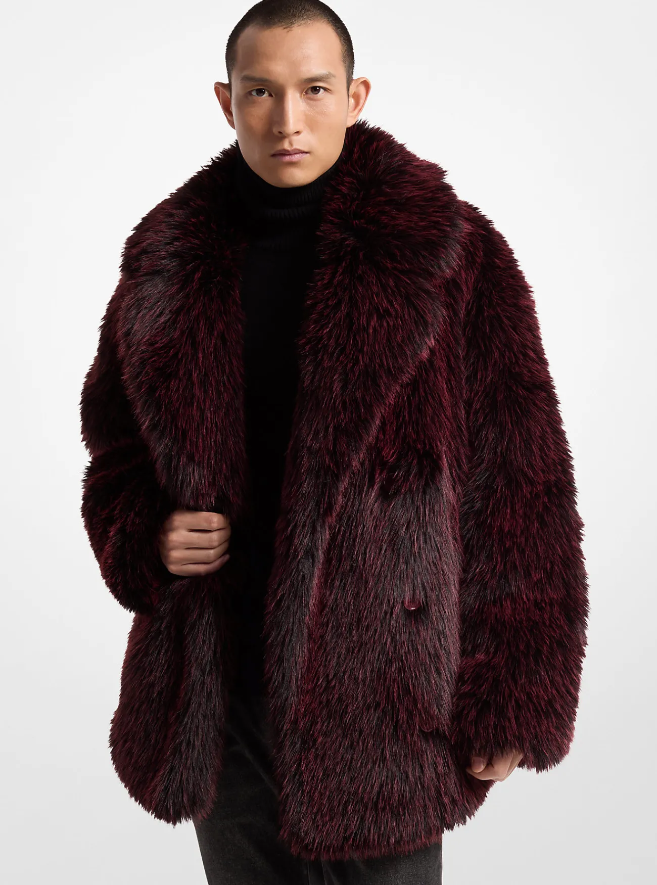 Michael Kors Jekker van imitatiebont DONKERBRANDY Sale