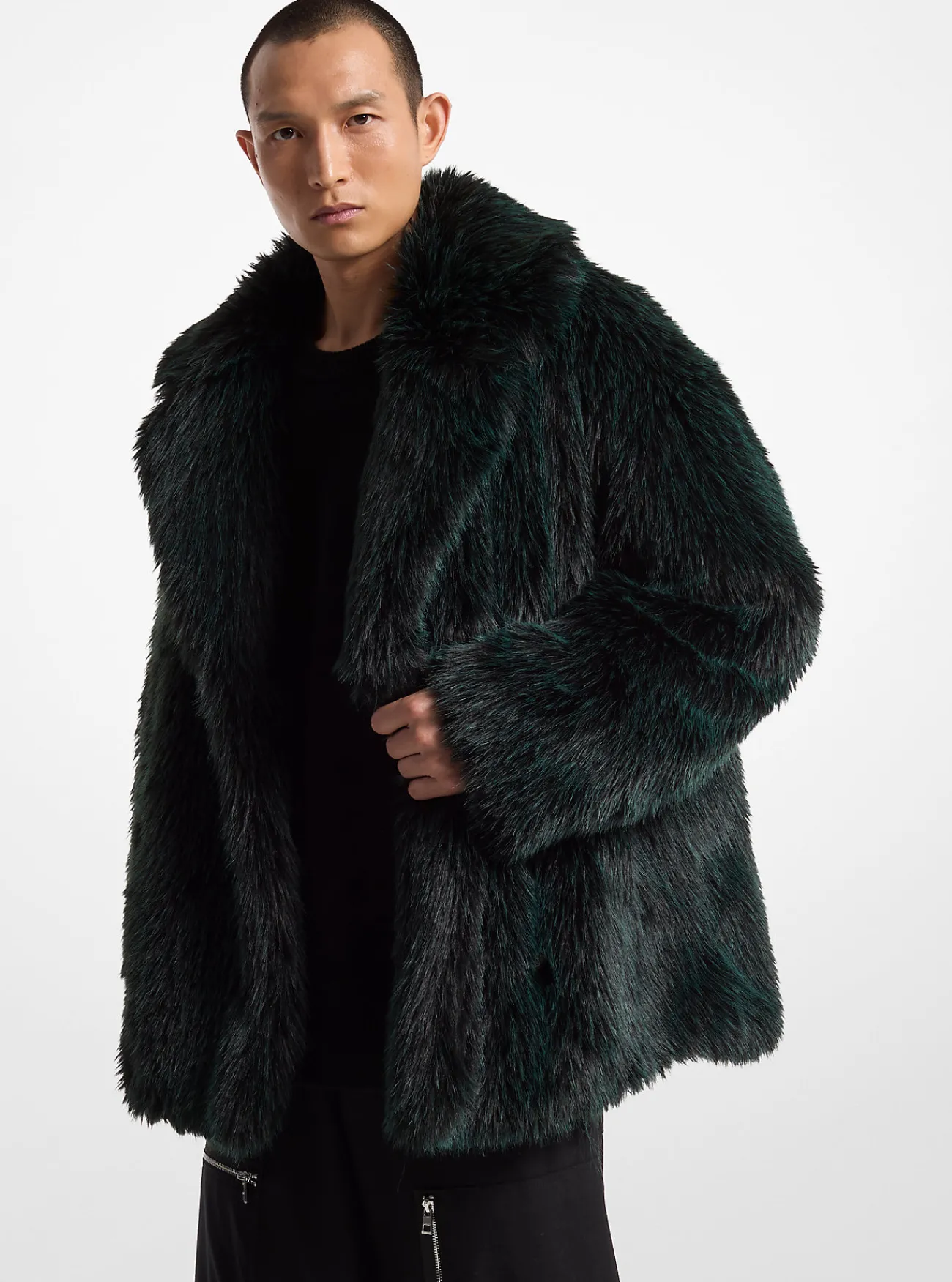 Michael Kors Jekker van imitatiebont DONKERSMARAGDGROEN New
