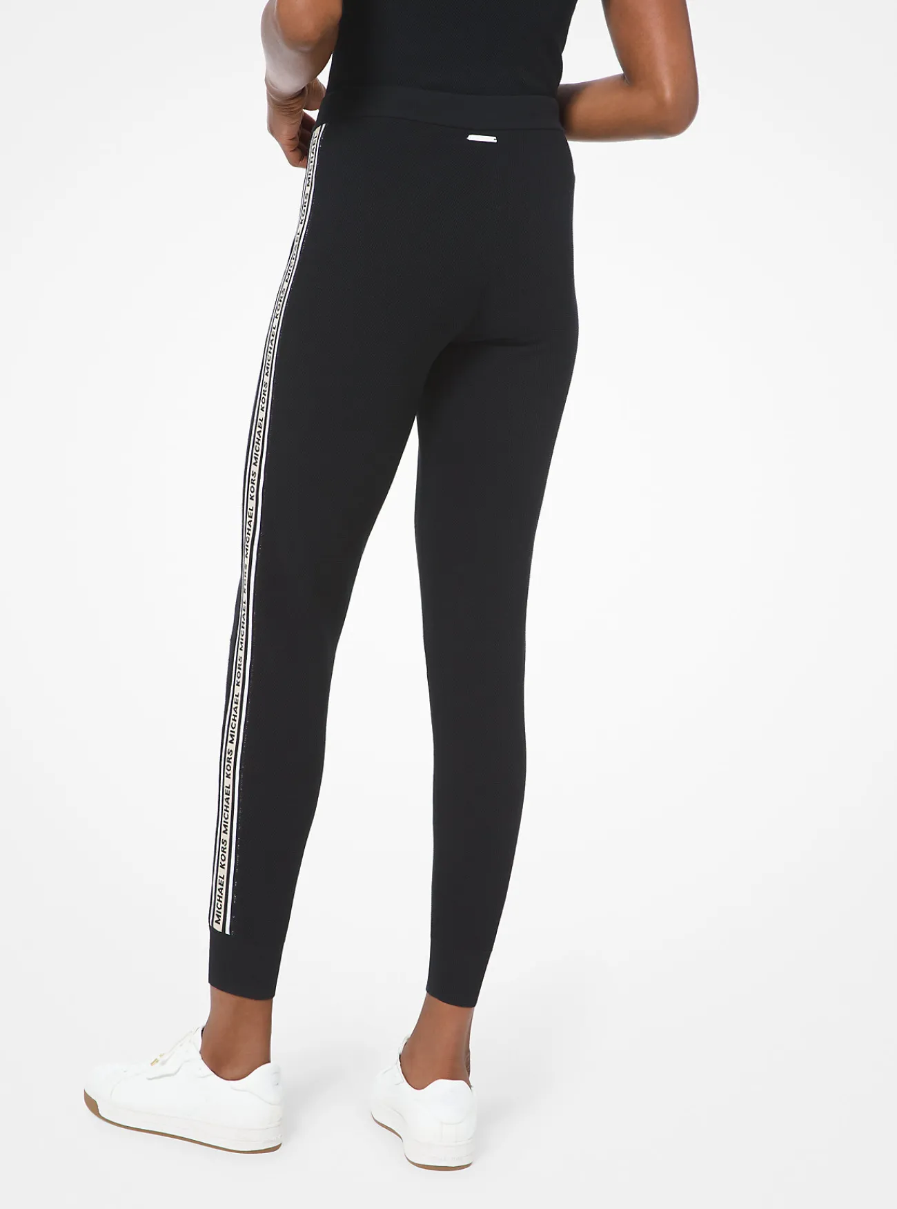 Michael Kors Joggingbroek van breisel met textuur en logoband ZWART New