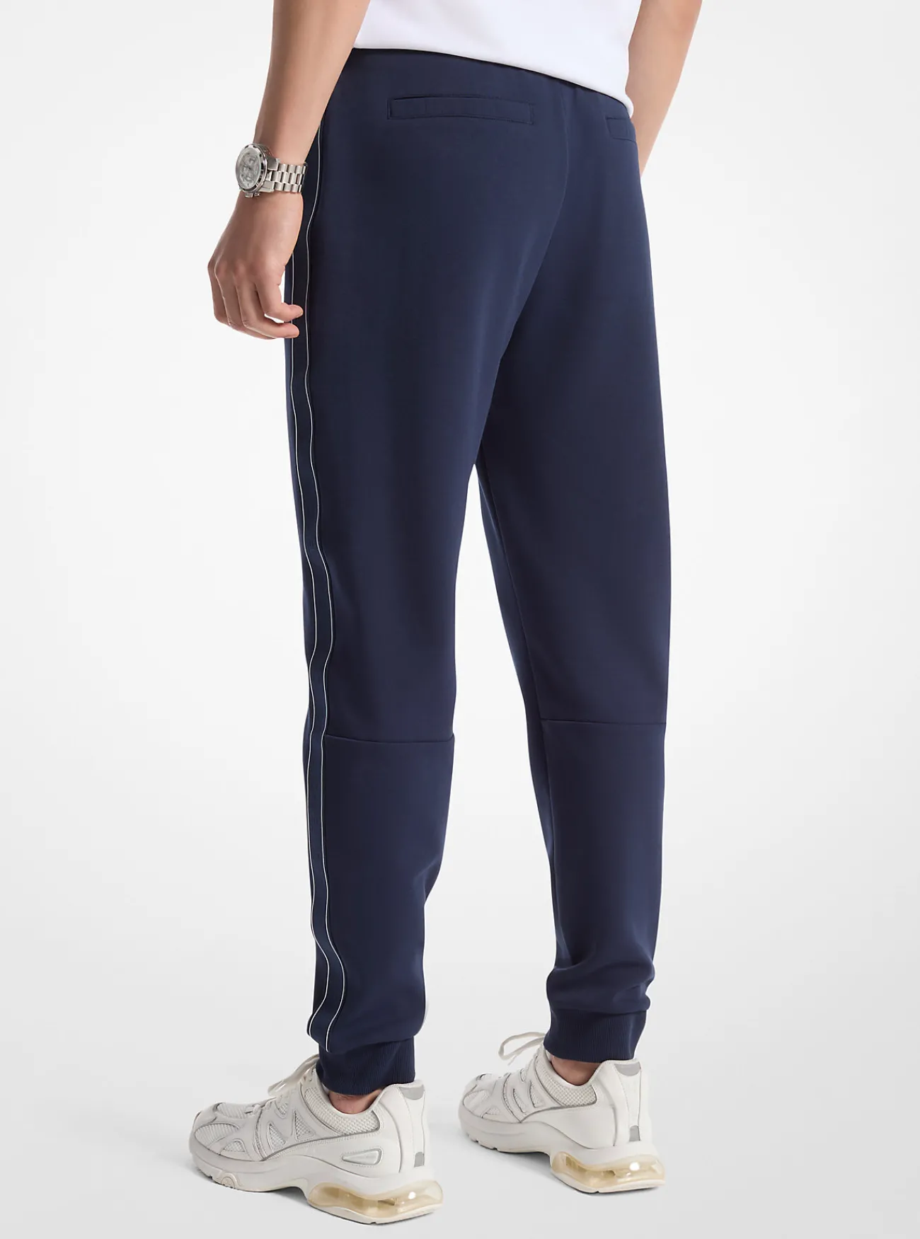 Michael Kors Joggingbroek van katoenmix met logoband MIDDERNACHTSBLAUW Clearance