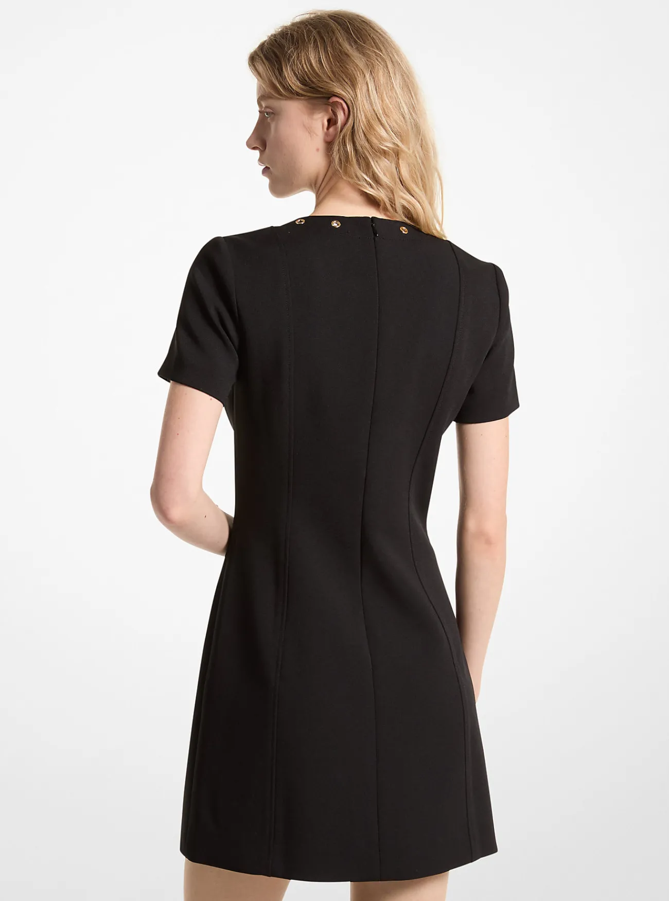 Michael Kors Jurk van elastische cr&ecirc;pe met veters ZWART Clearance
