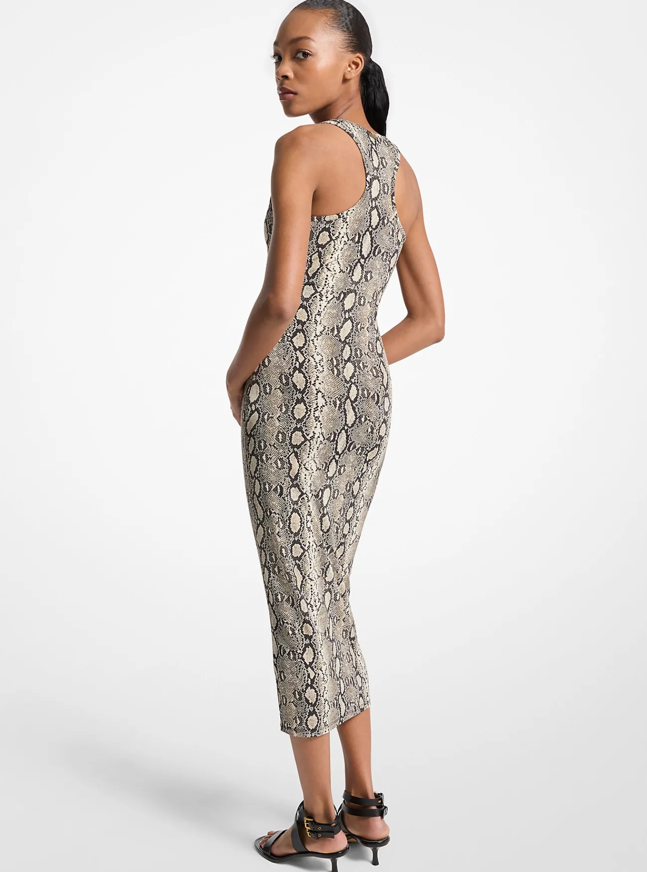 Michael Kors Jurk van stretchjersey met slangenprint en racerback [3466] Online