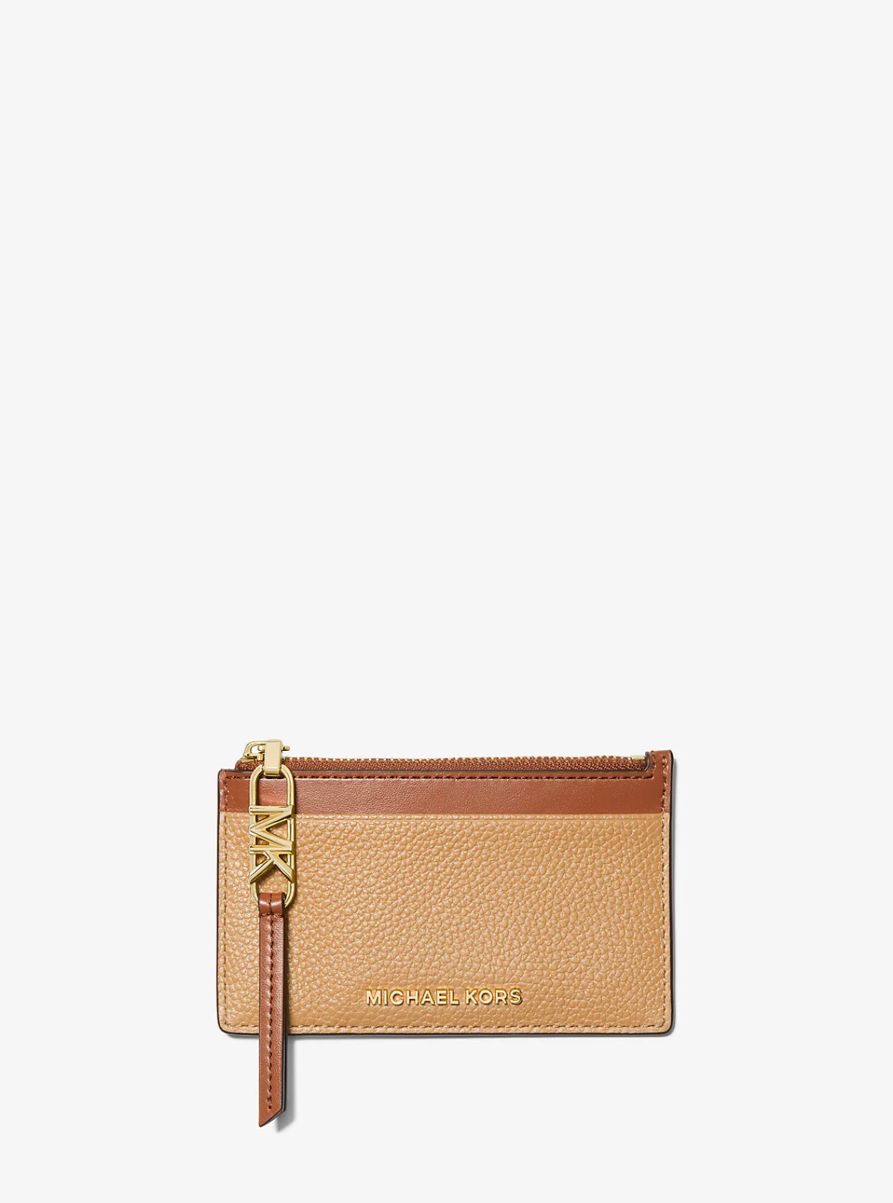 Michael Kors Kaarthouder Empire van tweekleurig getrommeld leer, klein CAMELMULTI Best
