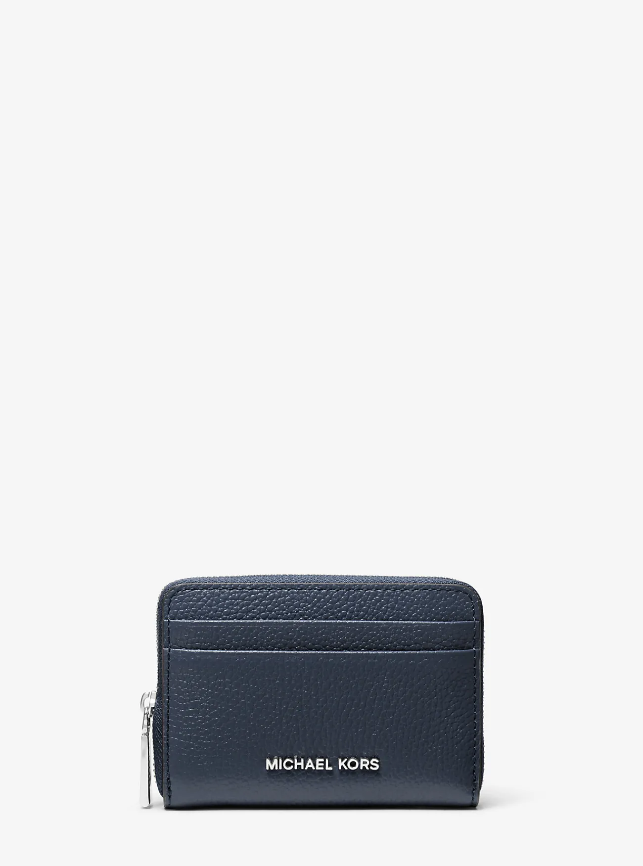 Michael Kors Kaarthouder Jet Set van getrommeld leer met rits rondom, klein MARINEBLAUW Best
