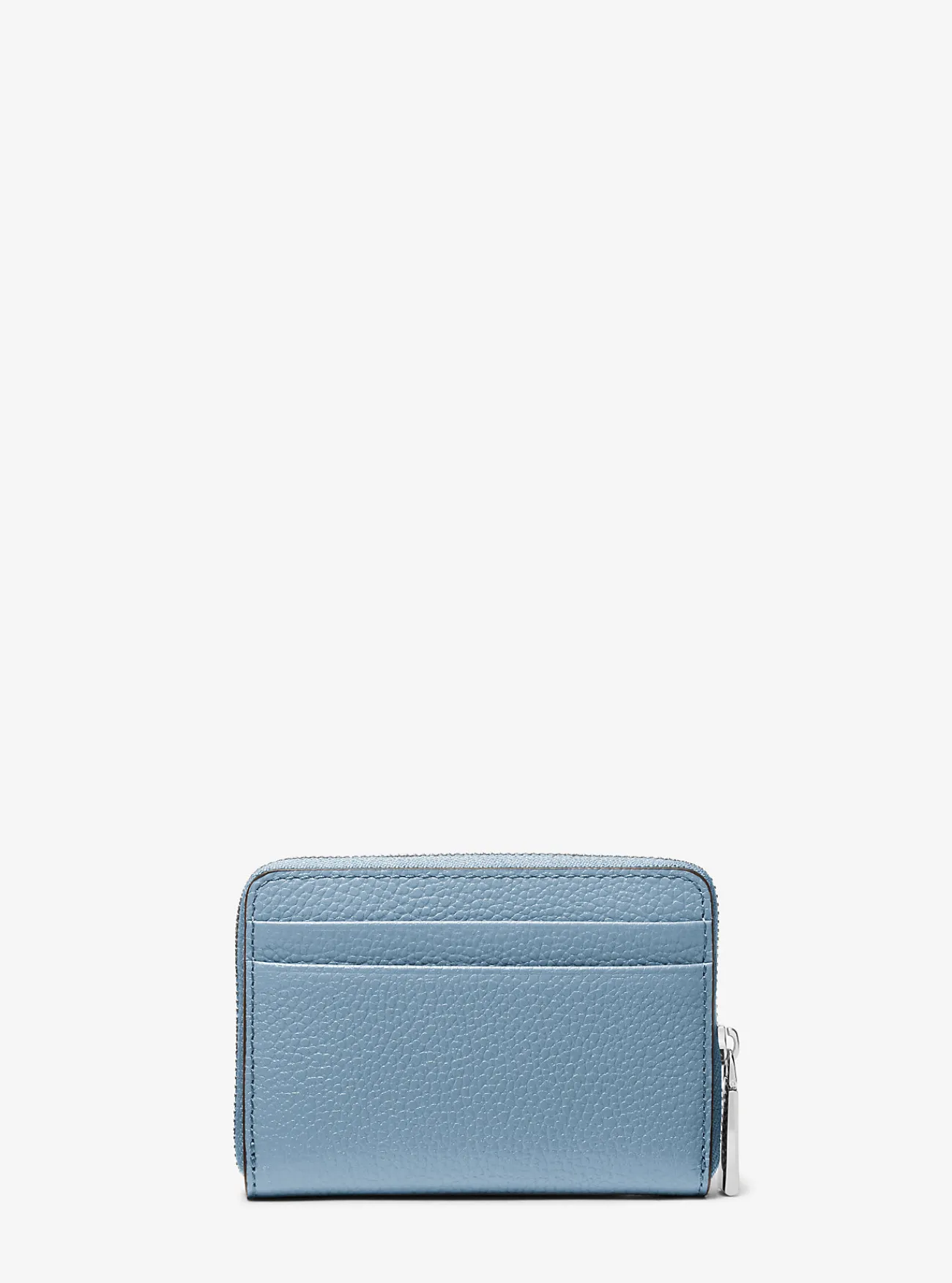 Michael Kors Kaarthouder Jet Set van getrommeld leer met rits rondom, klein CHAMBRAY Sale