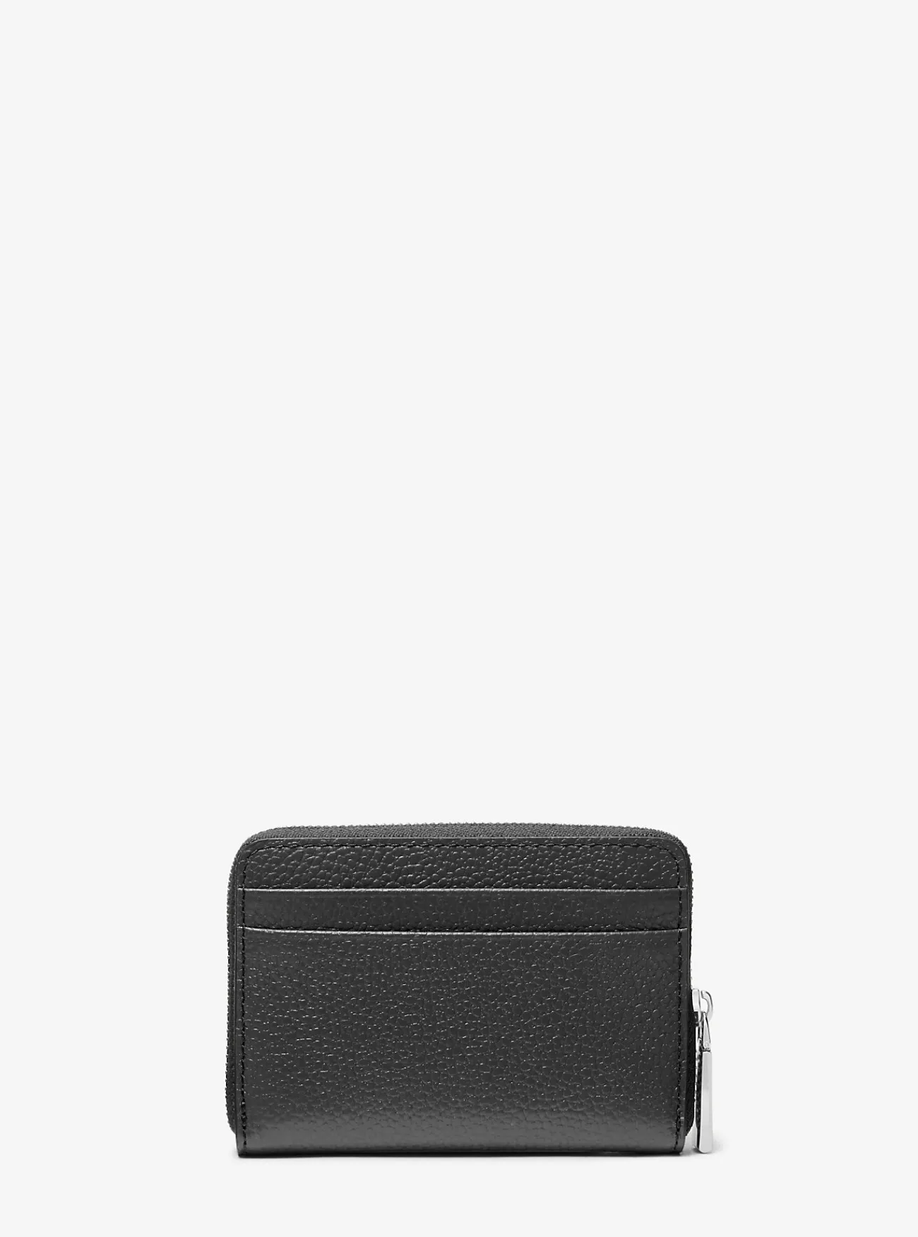 Michael Kors Kaarthouder Jet Set van getrommeld leer met rits rondom, klein ZWART Online