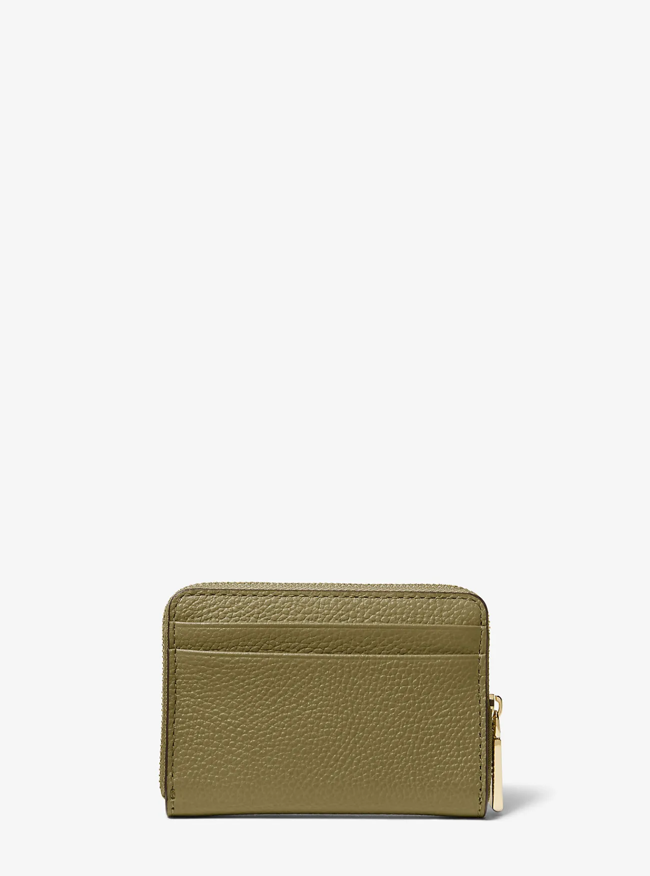 Michael Kors Kaarthouder Jet Set van getrommeld leer met rits rondom, klein SAFARIGROEN Discount