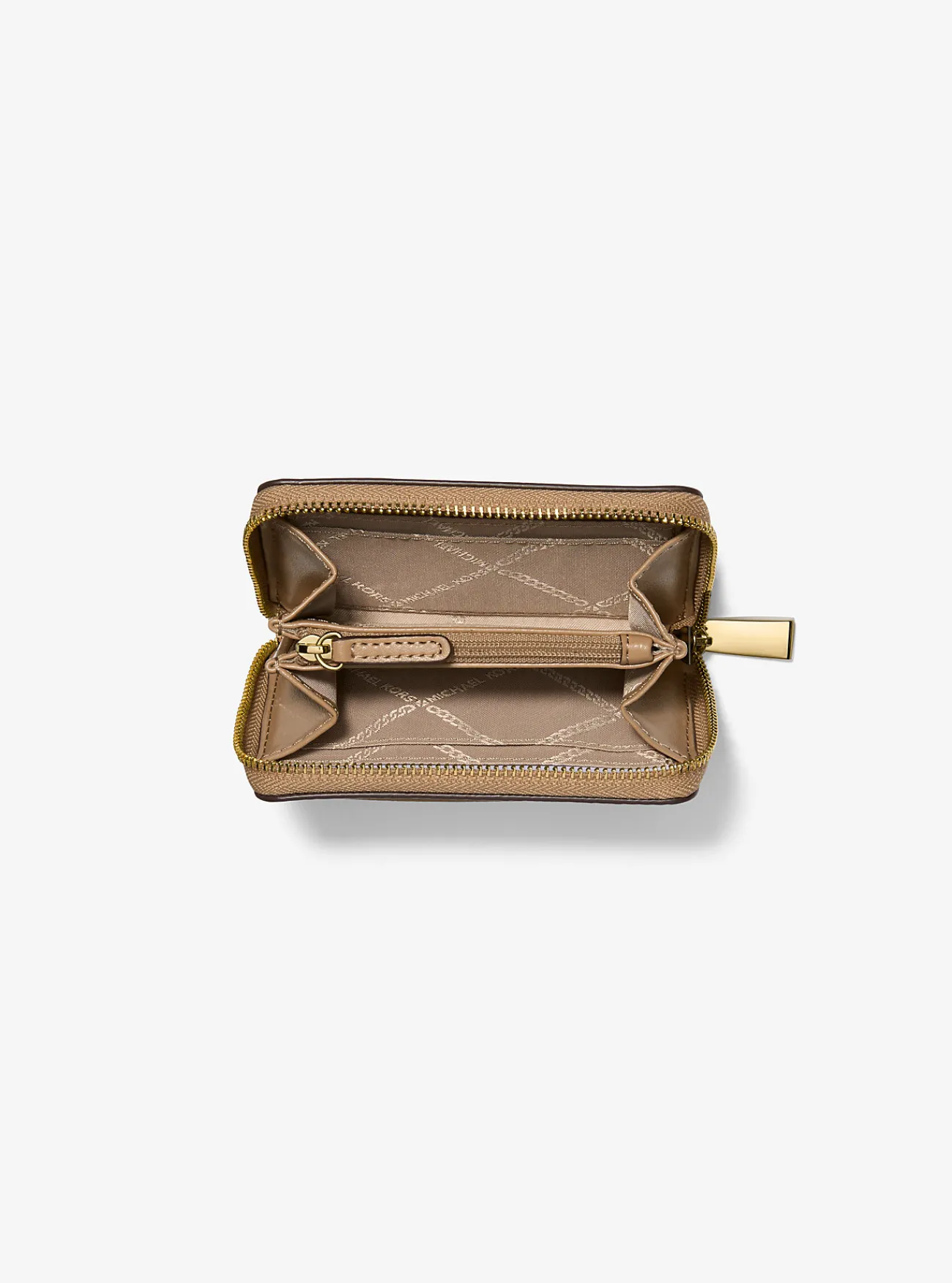 Michael Kors Kaarthouder Jet Set van getrommeld leer met rits rondom, klein KAF Best